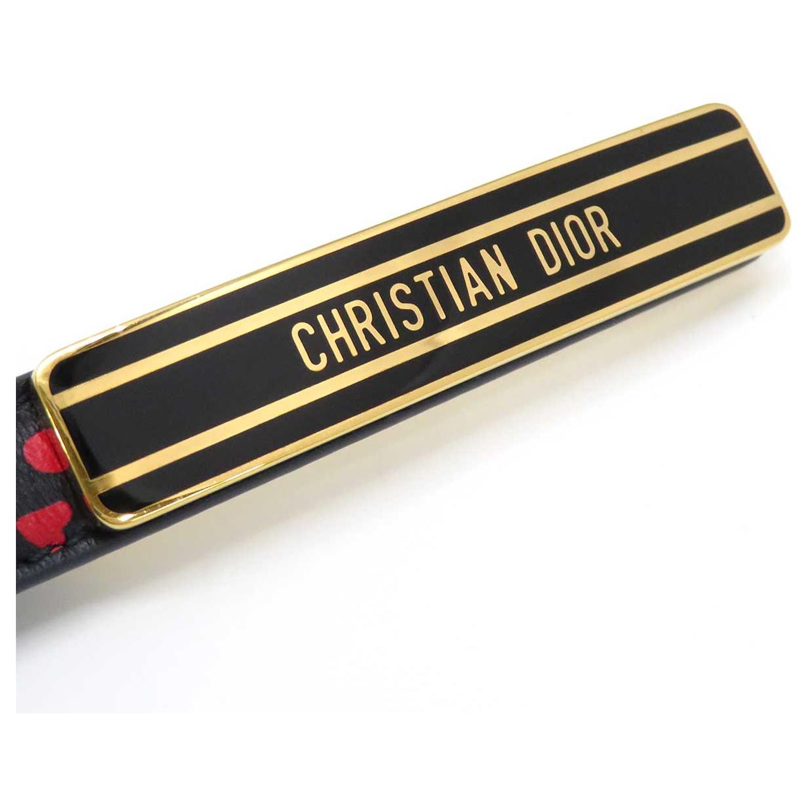 Christian Dior Dior GP Leather Heart Pattern Belt Blue ref  display picture 2