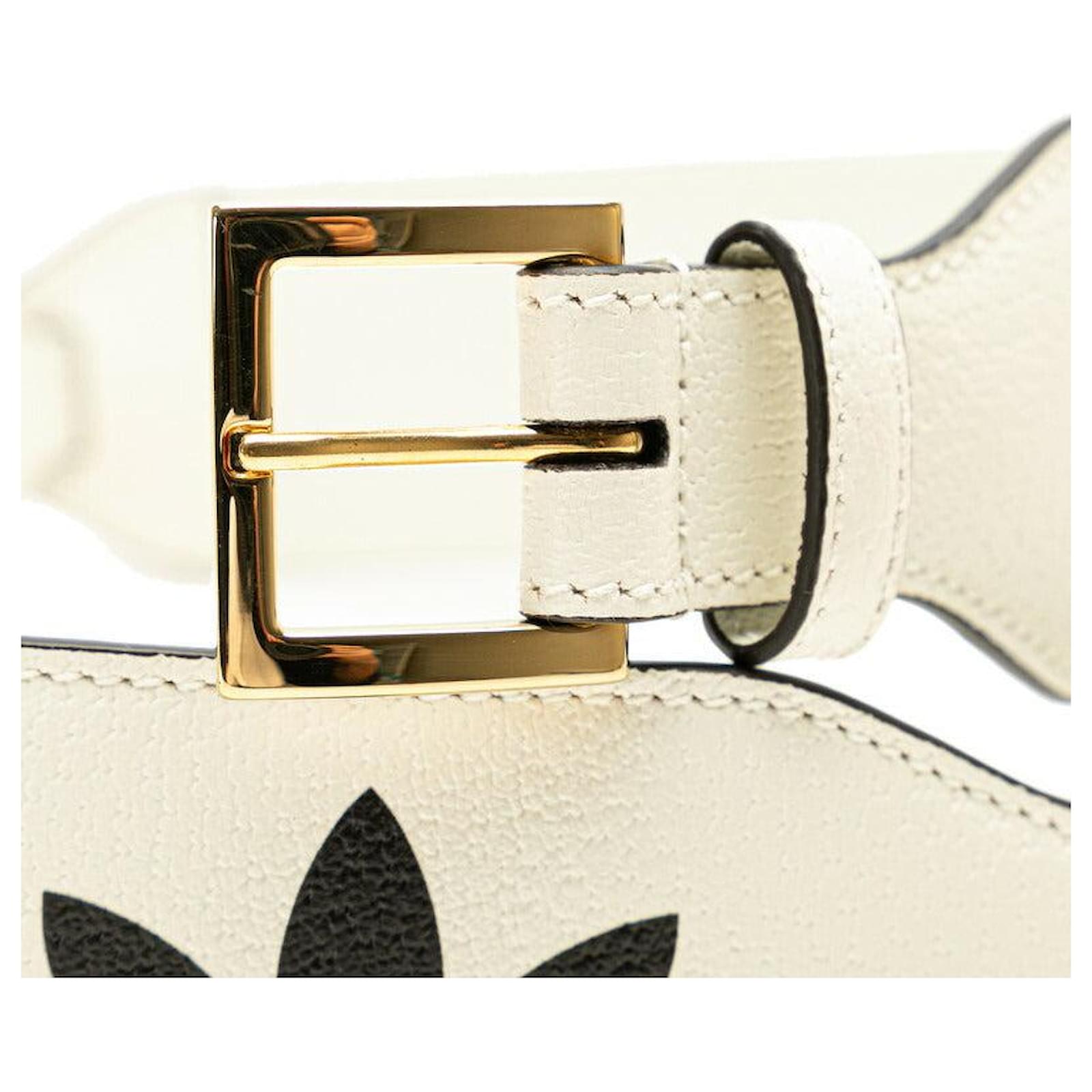☆ ADIDAS x GUCCI Leather Horsebit Belt コラボベルト ☆ Gucci x Adidas Leather Horsebit Belt White ref.1825342