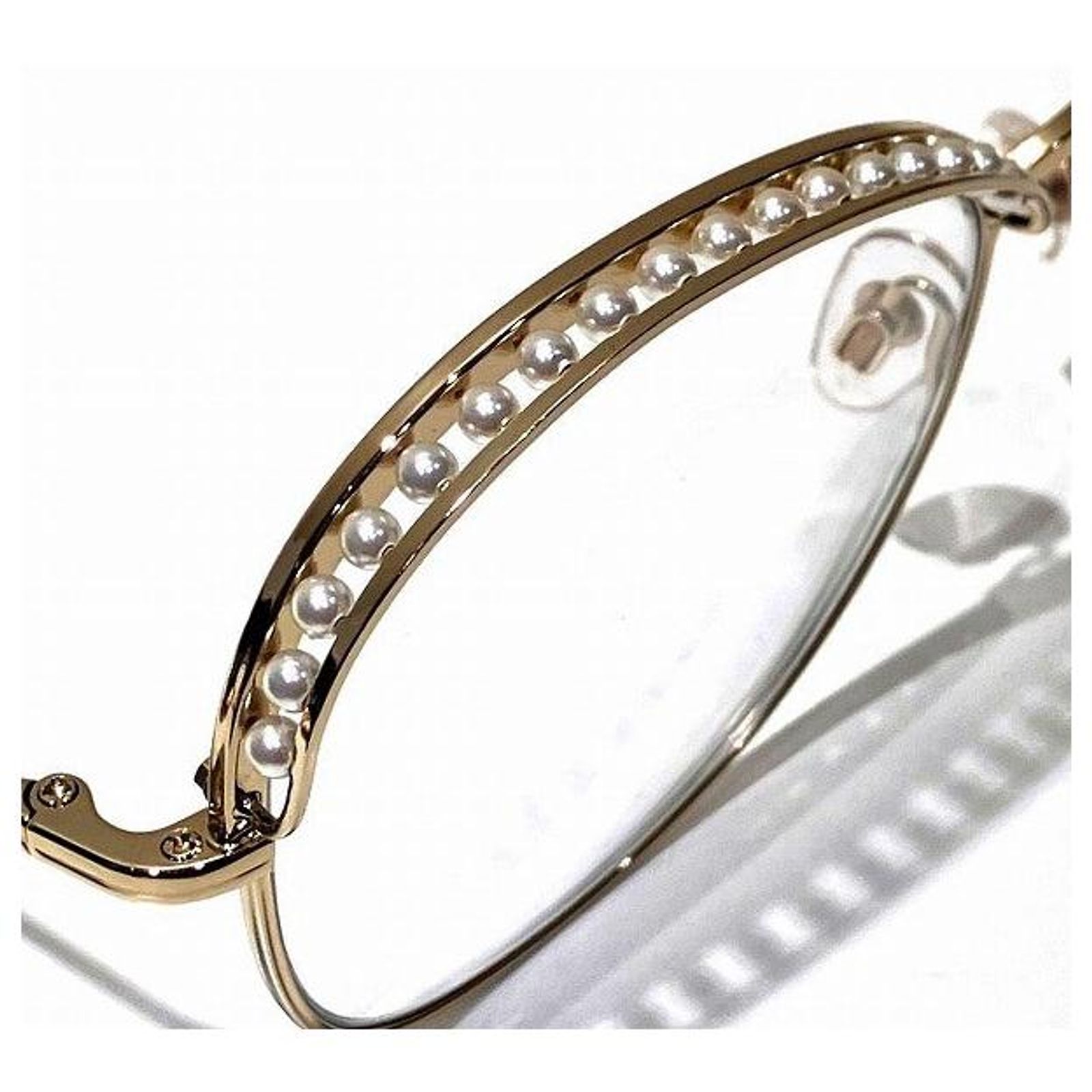 Chanel 4246-H Sunglasses with Faux Pearl Golden Metallic 