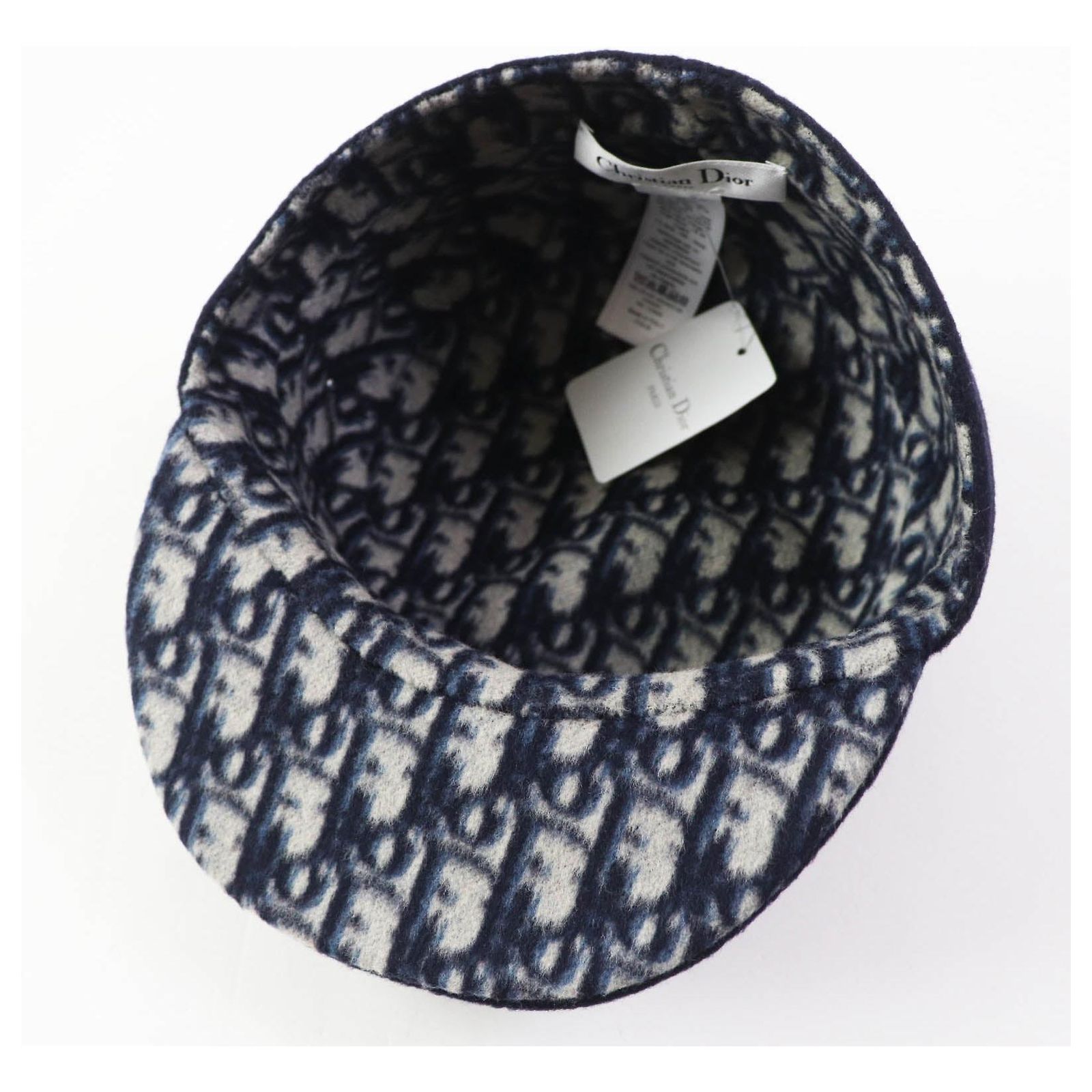 Dior Cap Oblique Wool Silk Cap Christian Dior Wool Oblique Reversible Chic Military Cap 57  main image 4