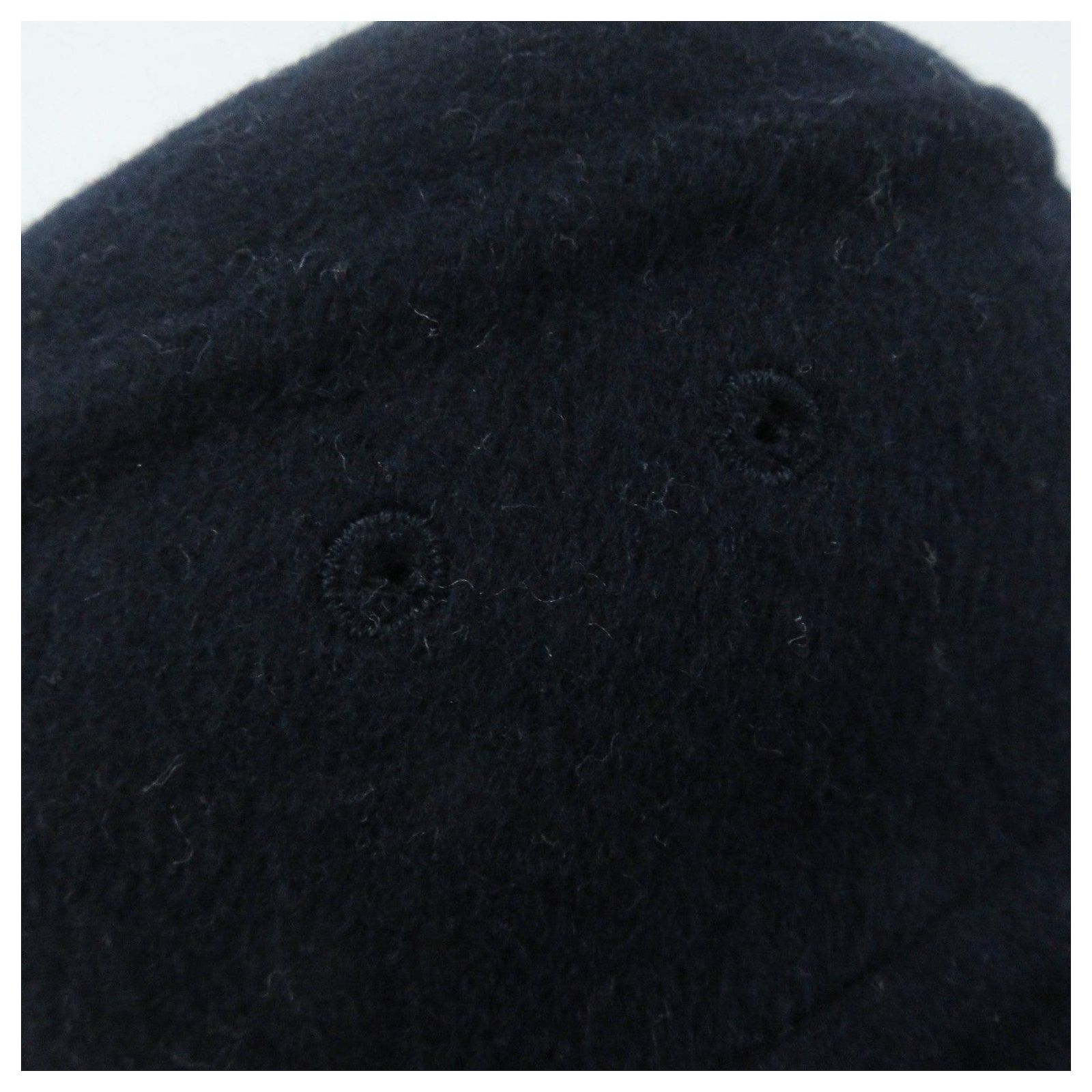 Christian Dior Dior Wool Silk Oblique Cap Dark Navy Blue ref  display picture 2