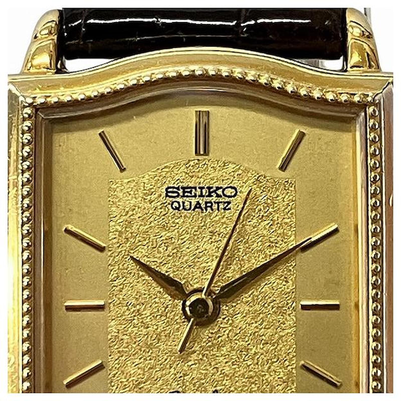 R7-2954 セイコー EXCELINE 1221-5170 14K 金 Seiko Exceline 14K Quartz Watch 1221-5170 Golden Metal ref