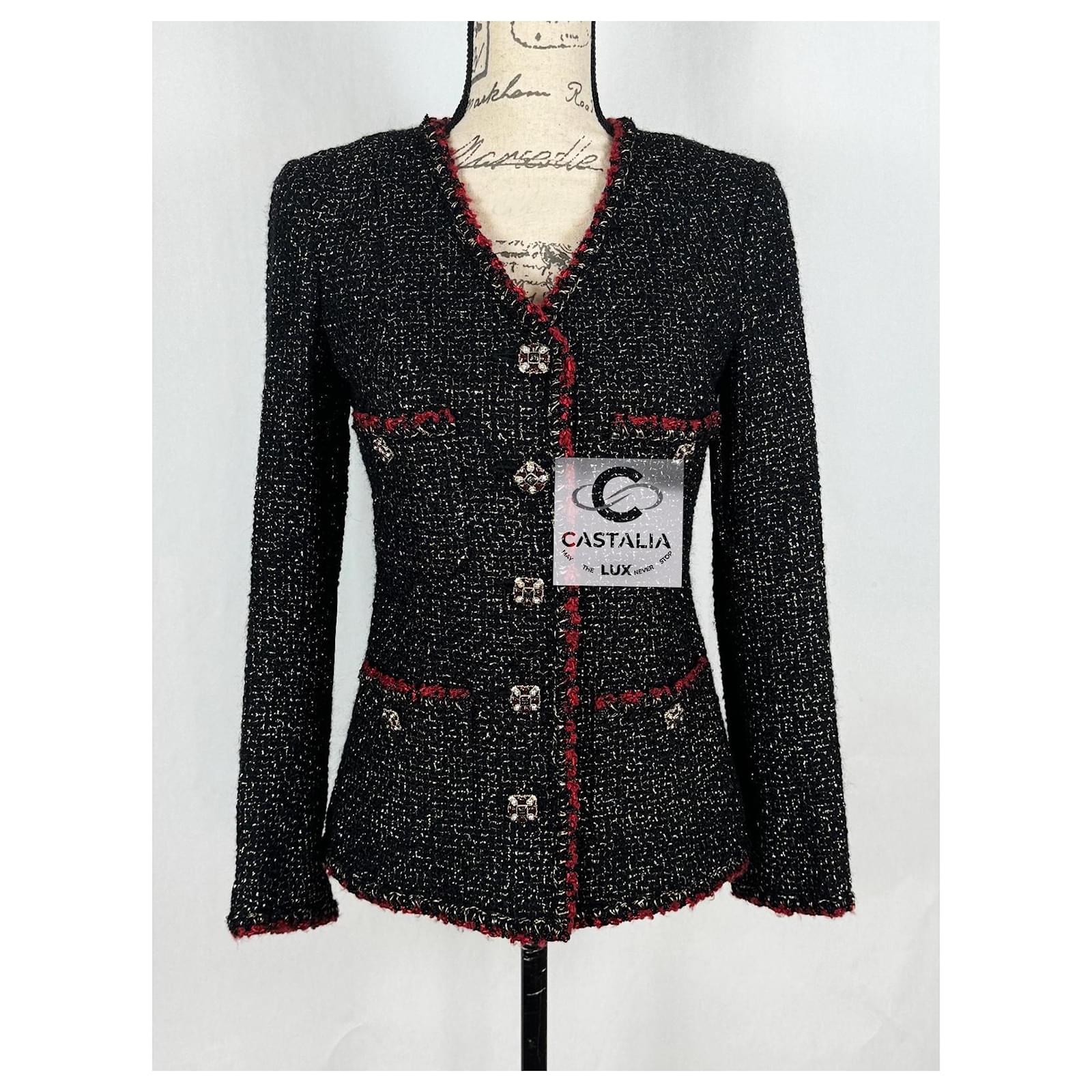 Chanel New Legendary Jewel Buttons Black Tweed Jacket ref.1830406