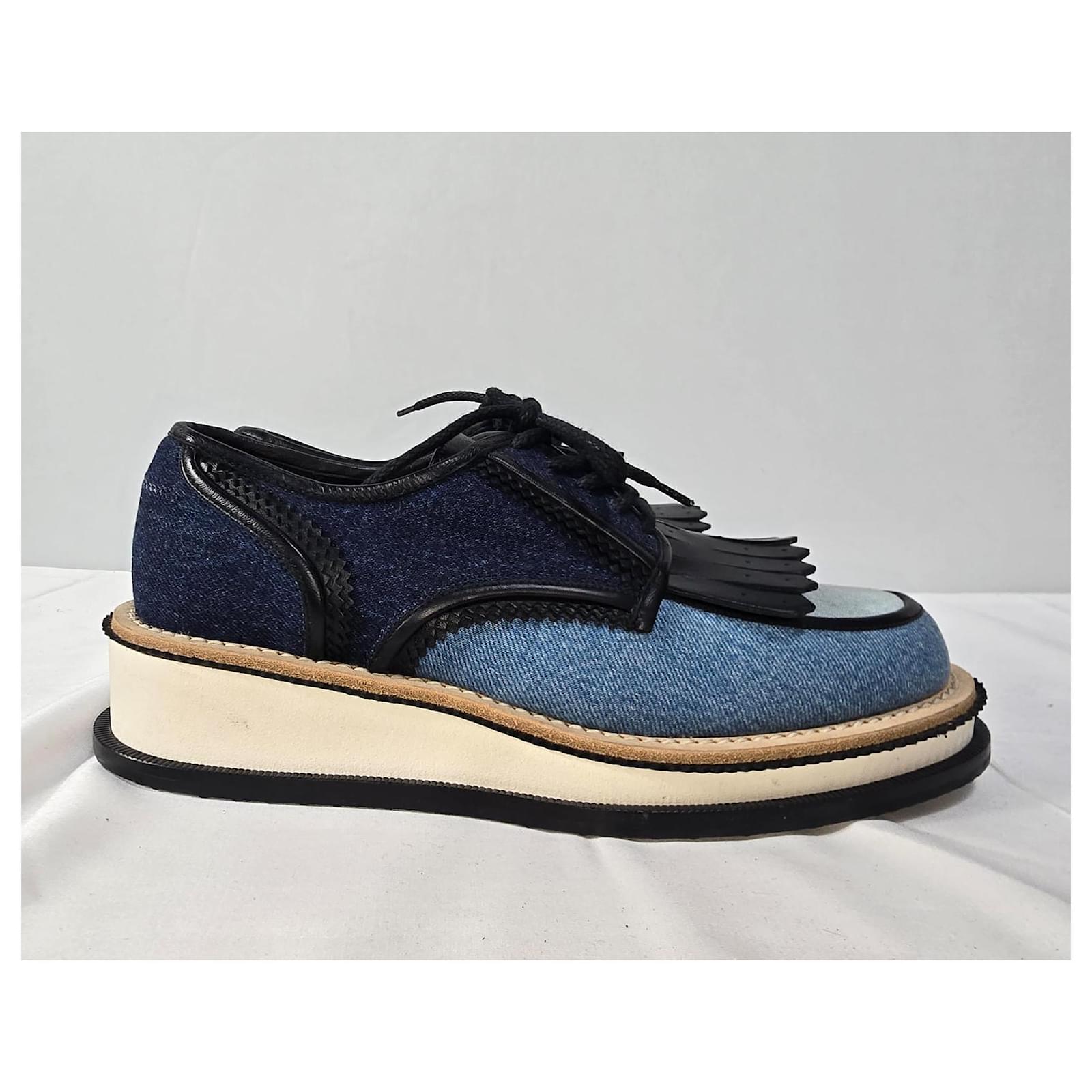 Creeper plataforma Rottweiler Givenchy em denim azul Azul claro