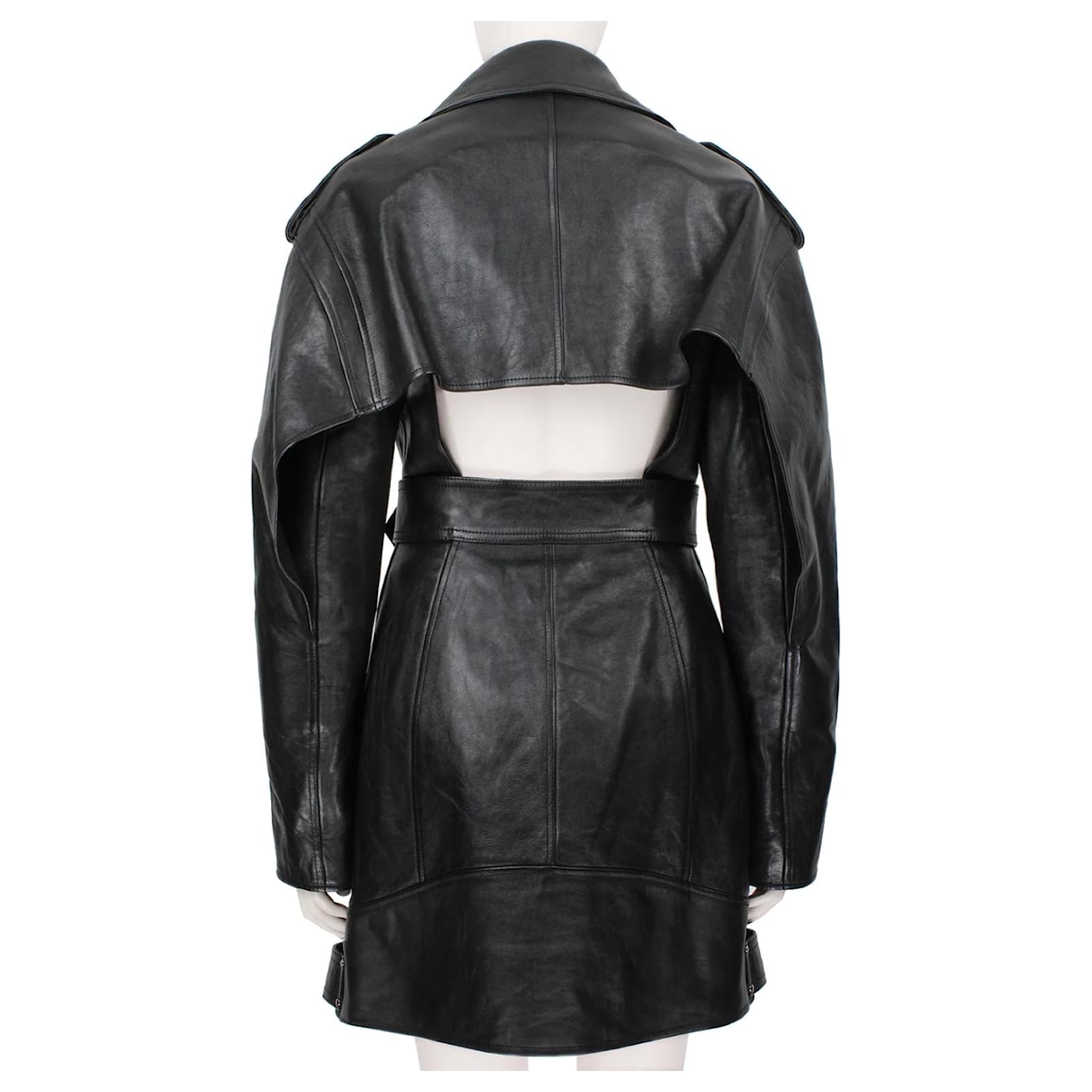 black alexander mcqueen coat dress Alexander McQueen Women's Puff-Sleeve Mini Dress - Black