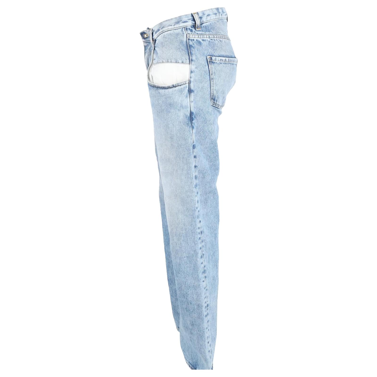 Maison Martin Margiela Jeans dritti in denim azzurro chiaro con