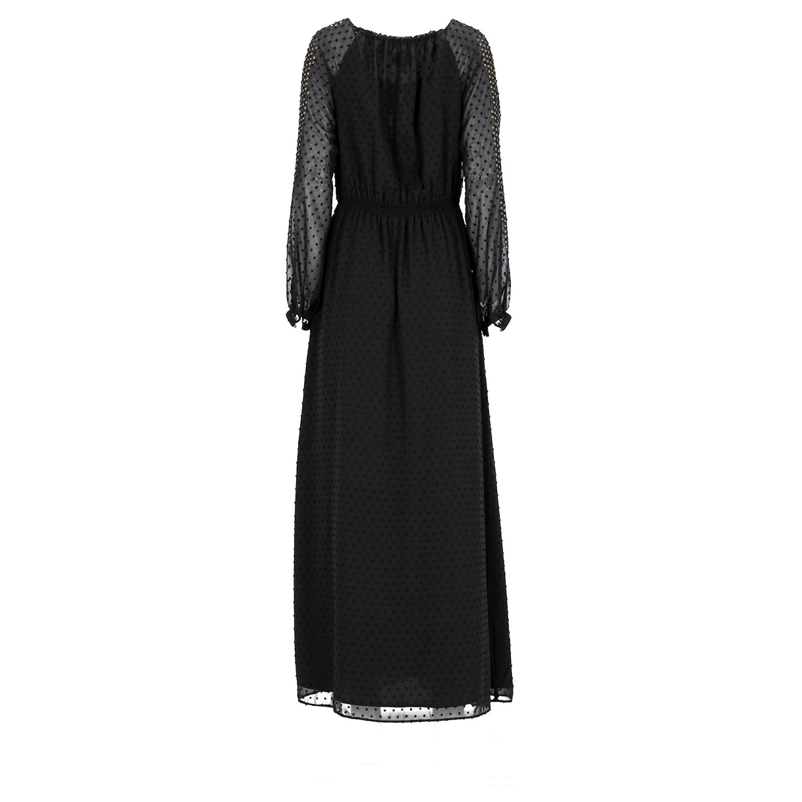 Altuzarra x Target Swiss Dot Maxi Long Sleeve Dress in Black Polyester  ref.1834709 - Joli Closet