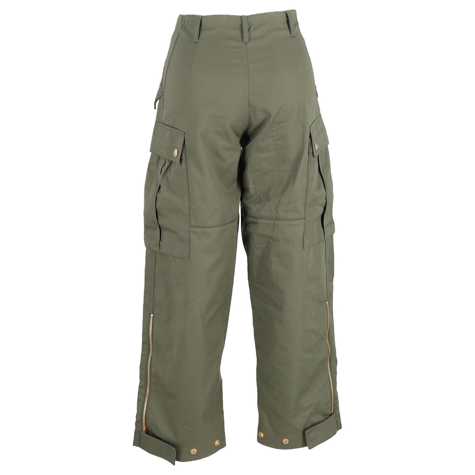 Céline Celine Cargo Pants in Green Cotton Olive green ref.1834718