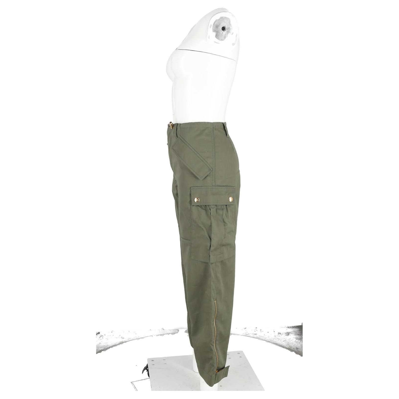 Céline Celine Cargo Pants in Green Cotton Olive green ref.1834718