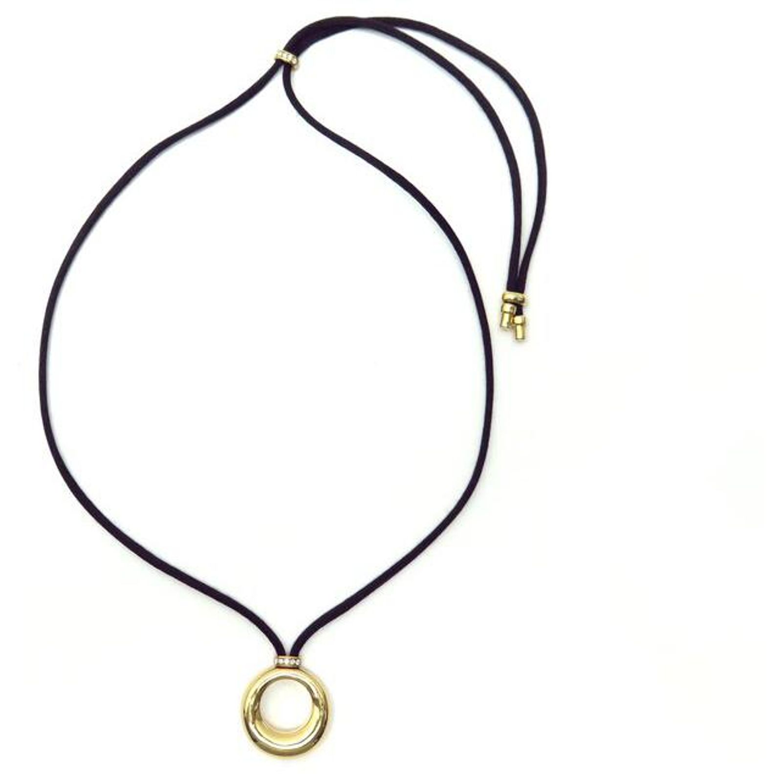 CHAUMET NECKLACE PENDANT RING GM 18K YELLOW GOLD 19GR & DIAMONDS Golden ...