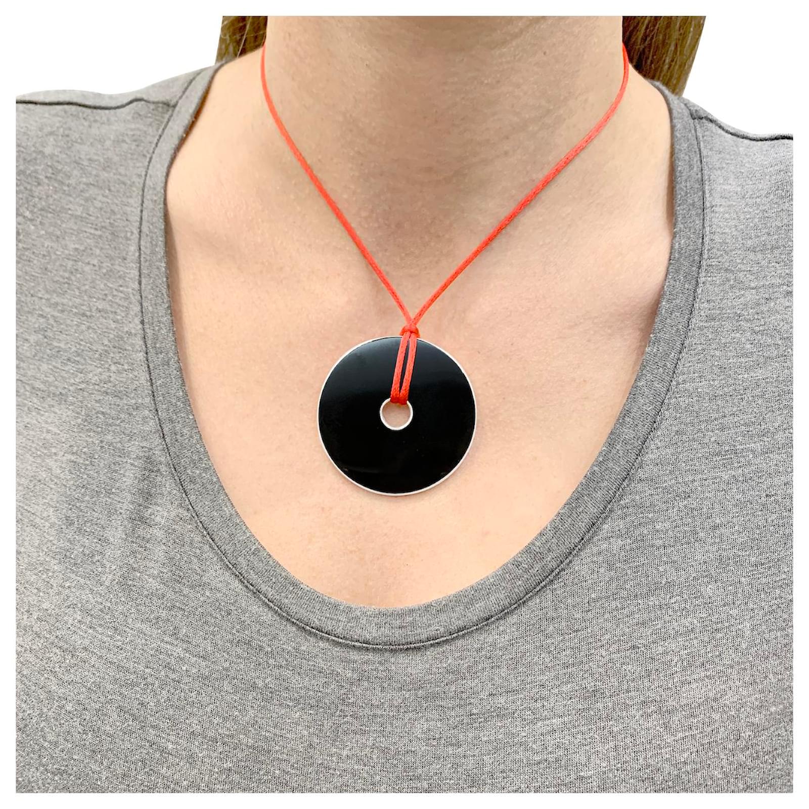 Dinh Van pendant, 'Chinese Pi', silver, onyx. ref.1836471 - Joli