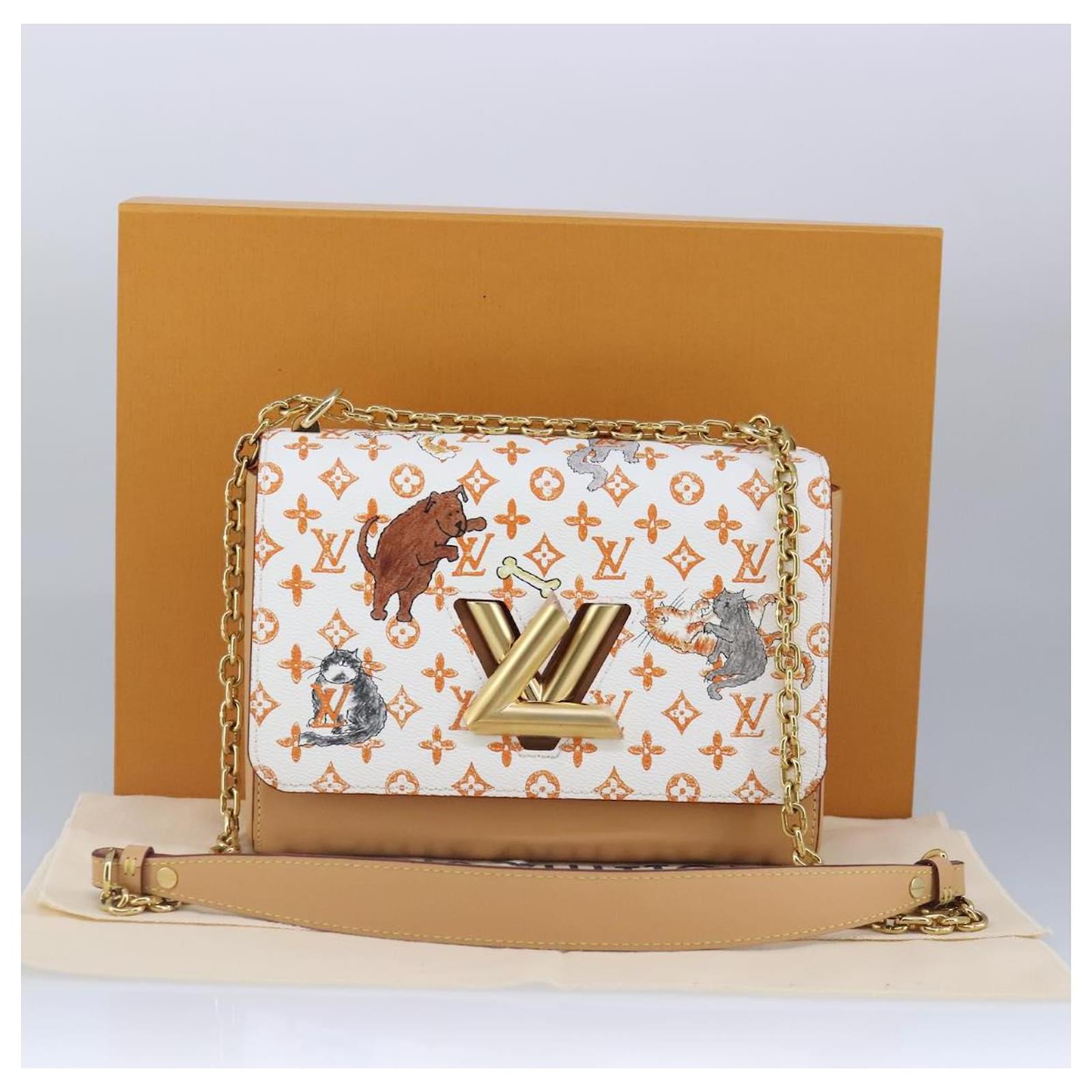 LOUIS VUITTON Catgram Twist MM Shoulder Bag White M44460 LV