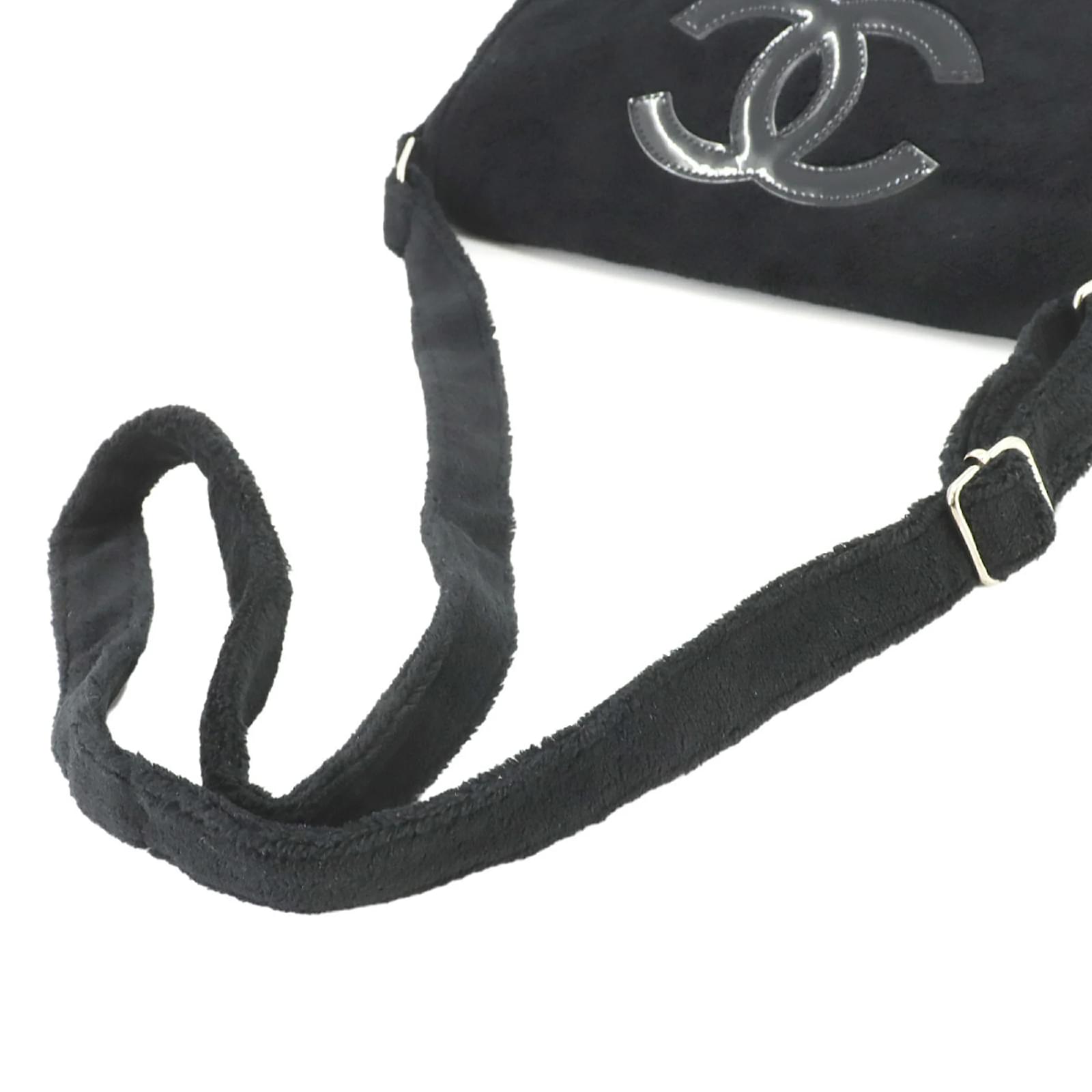Chanel Precision Coco Mark Shoulder Bag Black Faux fur ref