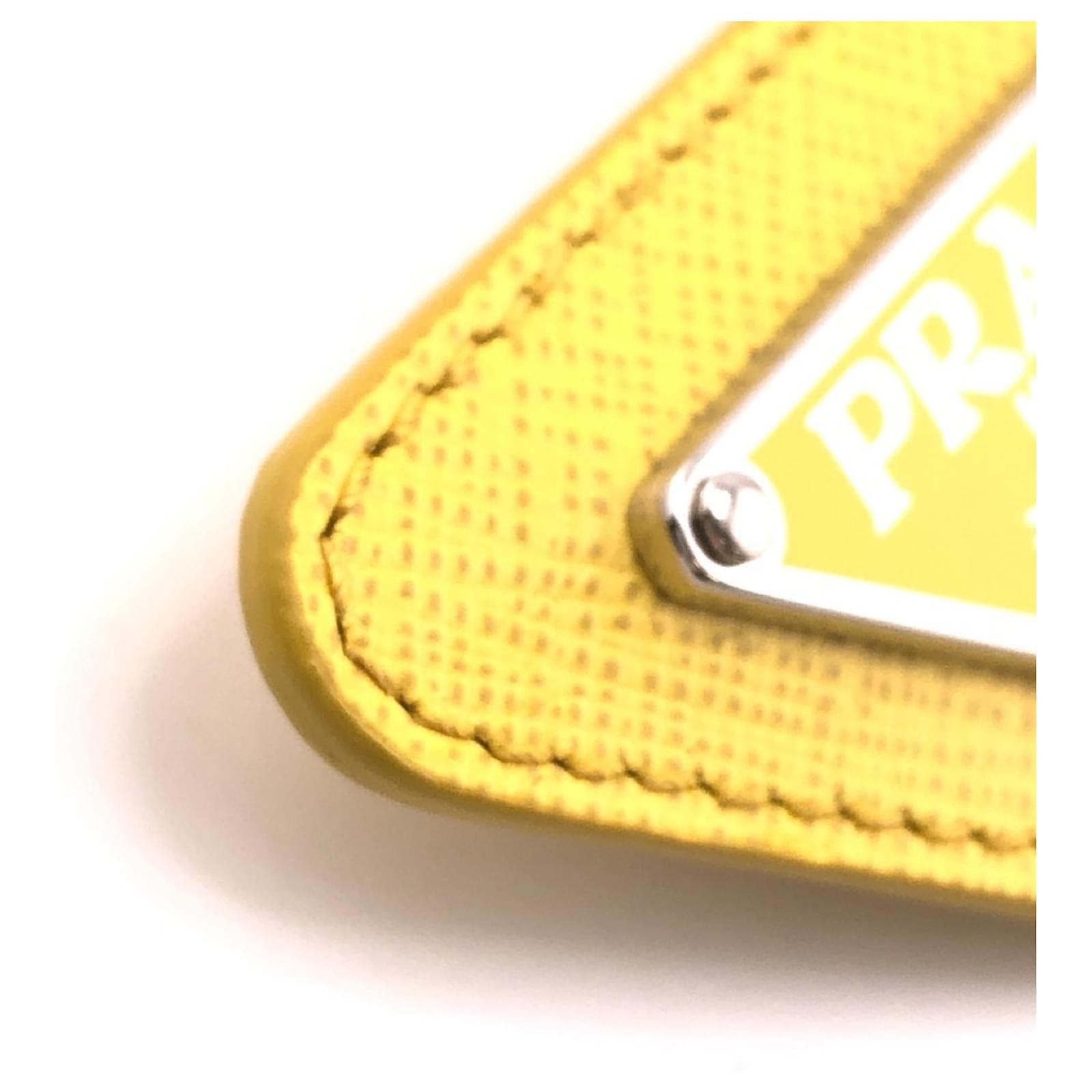 Prada GP x Leather Brooch Yellow Gold-plated ref.JC1839284 (Sold