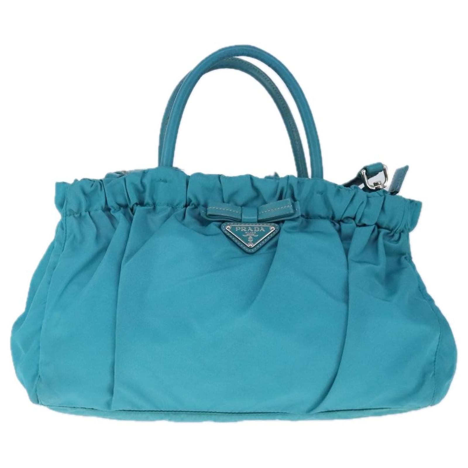 PRADA Hand Bag Nylon 2way Blue Auth 99765 ref.1839387 - Joli