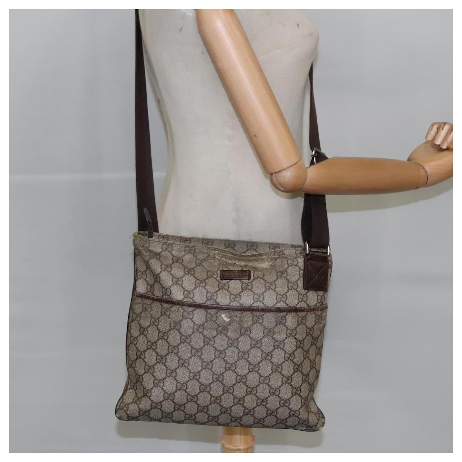 GUCCI GG Supreme Shoulder Bag PVC Beige 141626 Auth bs19483 ref