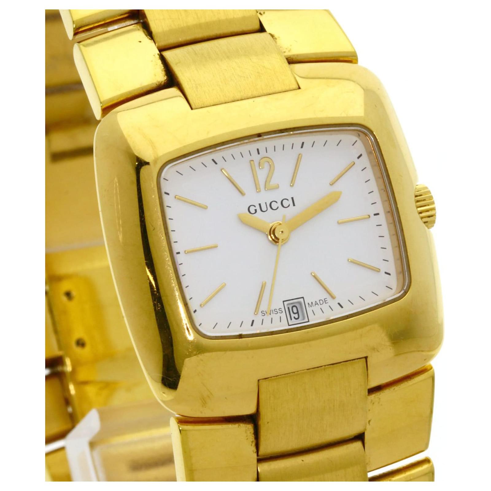 GUCCI ゴールド 腕時計 Gucci 8500L Square Face Watch GP Ladies ref.1839588 - Joli Closet