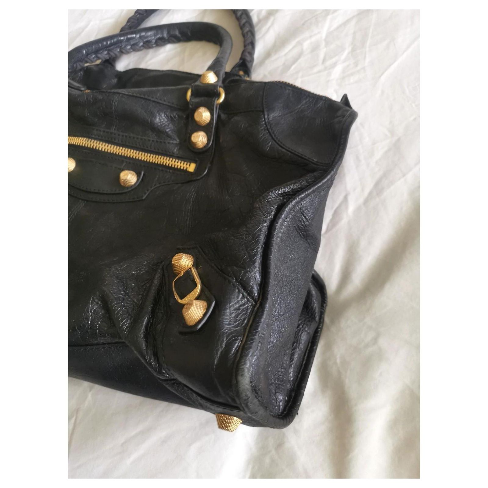 Balenciaga Black Work City Bag GHW Leather ref.1843153 - Joli Closet