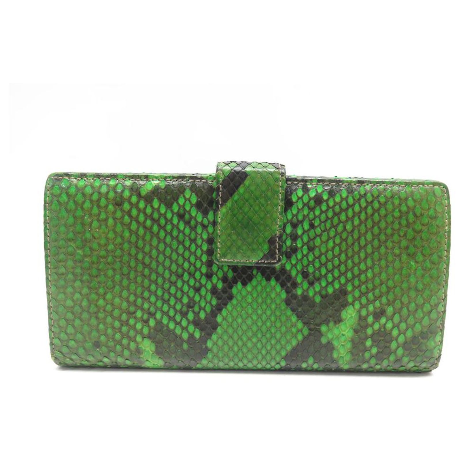 Portefeuille-porte-monnaie Vintage En Python Véritable Et Cuir – Gris élégant Pour Femme