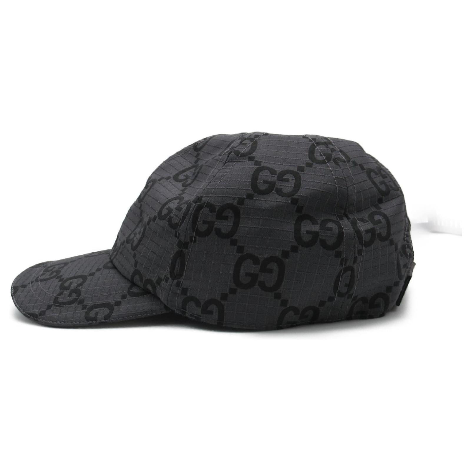 Gucci GG Polyester Baseball Cap Hat Grey Plastic ref.JC1844002