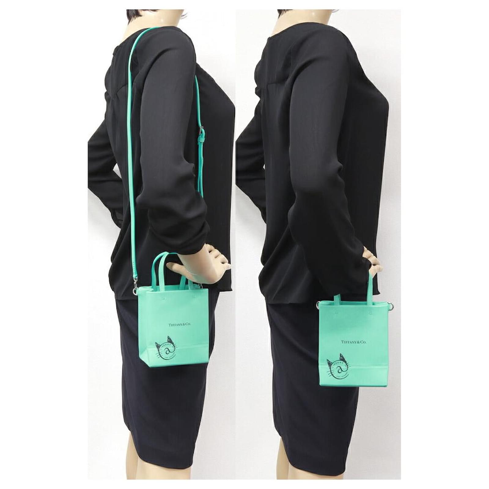 Tiffany & Co Cat Street 2WAY Handbag Blue Leather ref.1844527