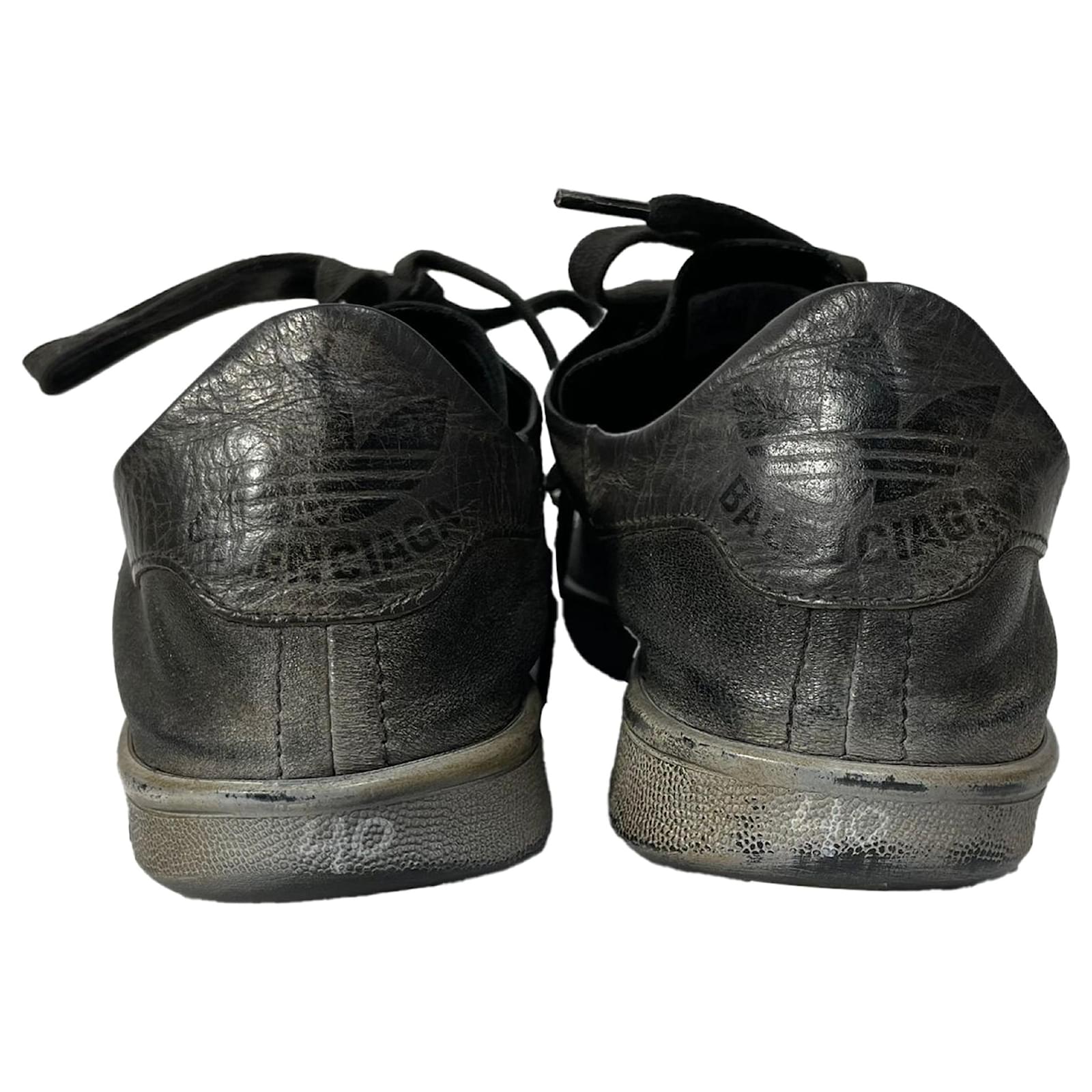 Balenciaga X Adidas Stan Smith Sneakers in Worn-Out Black