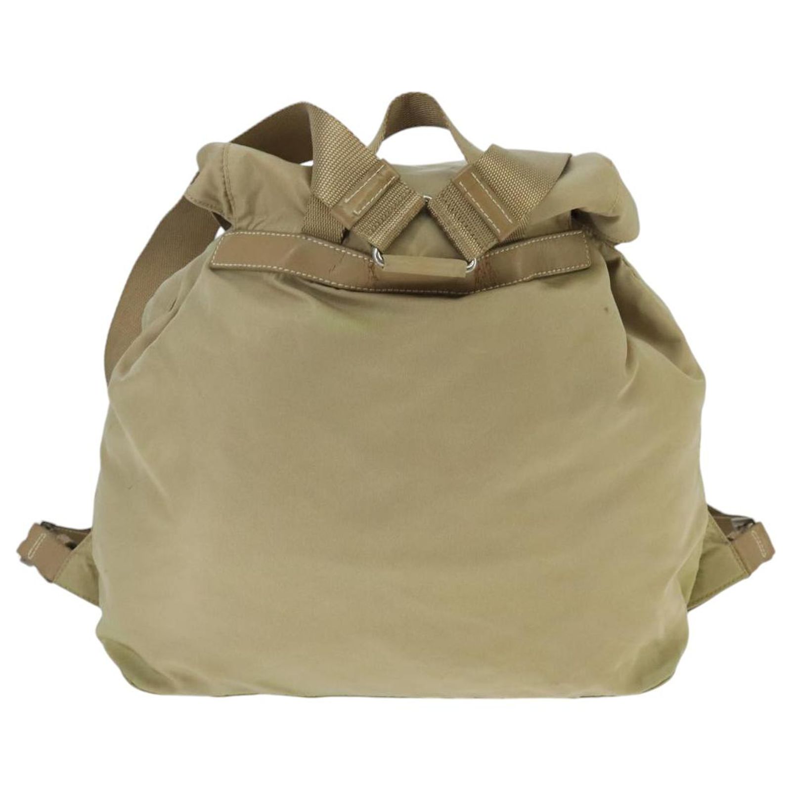 PRADA Backpack Nylon Khaki Silver Auth 157774 PRADA Backpack Nylon Khaki Silver Auth 99493 Silvery ref  main image 2