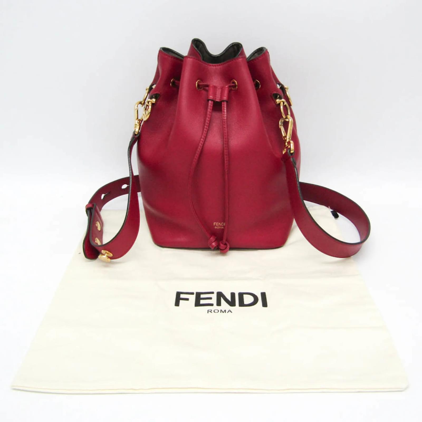 Fendi Mon Tresor 8BT298 Women's Leather Shoulder Bag Red ref