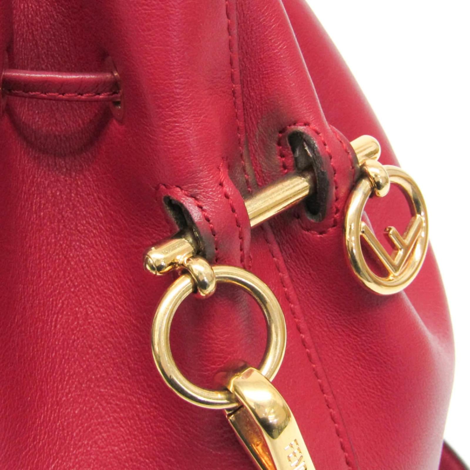 Fendi Mon Tresor 8BT298 Women's Leather Shoulder Bag Red ref