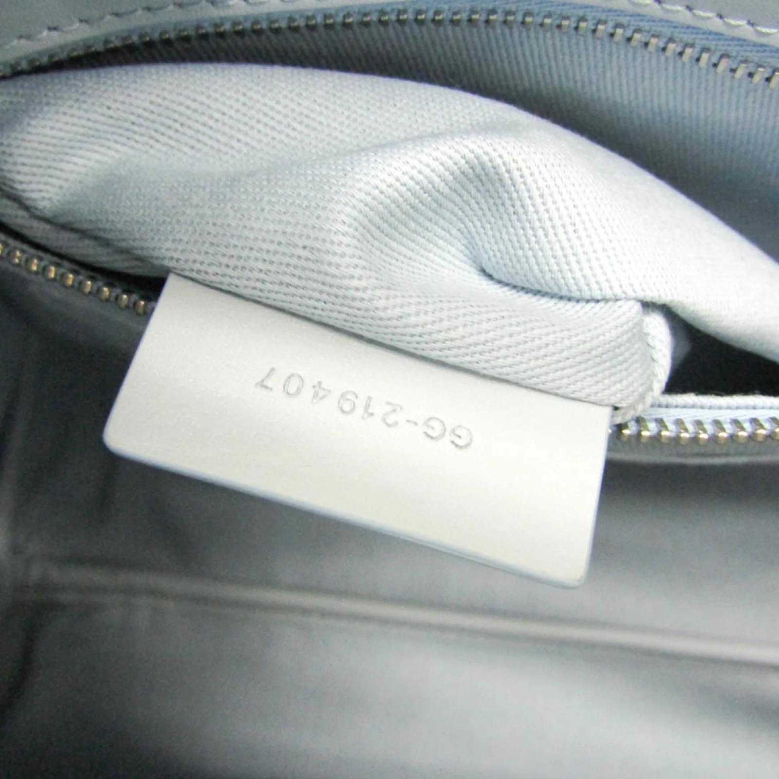 Salvatore Ferragamo Medium GG-219407 Handbag Blue Beige Leather
