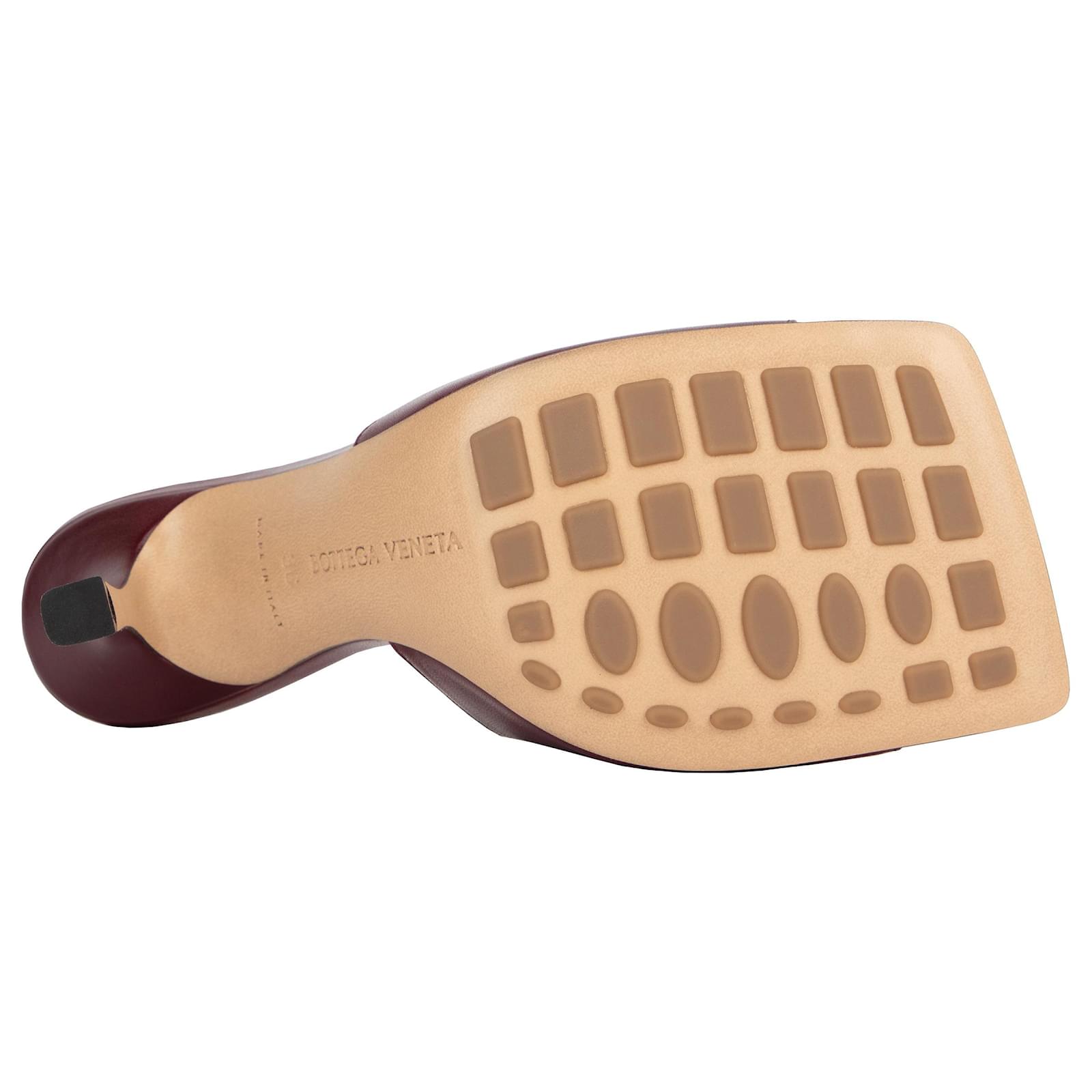 Bottega Veneta Stretch Mule Merlot Black Leather Lambskin