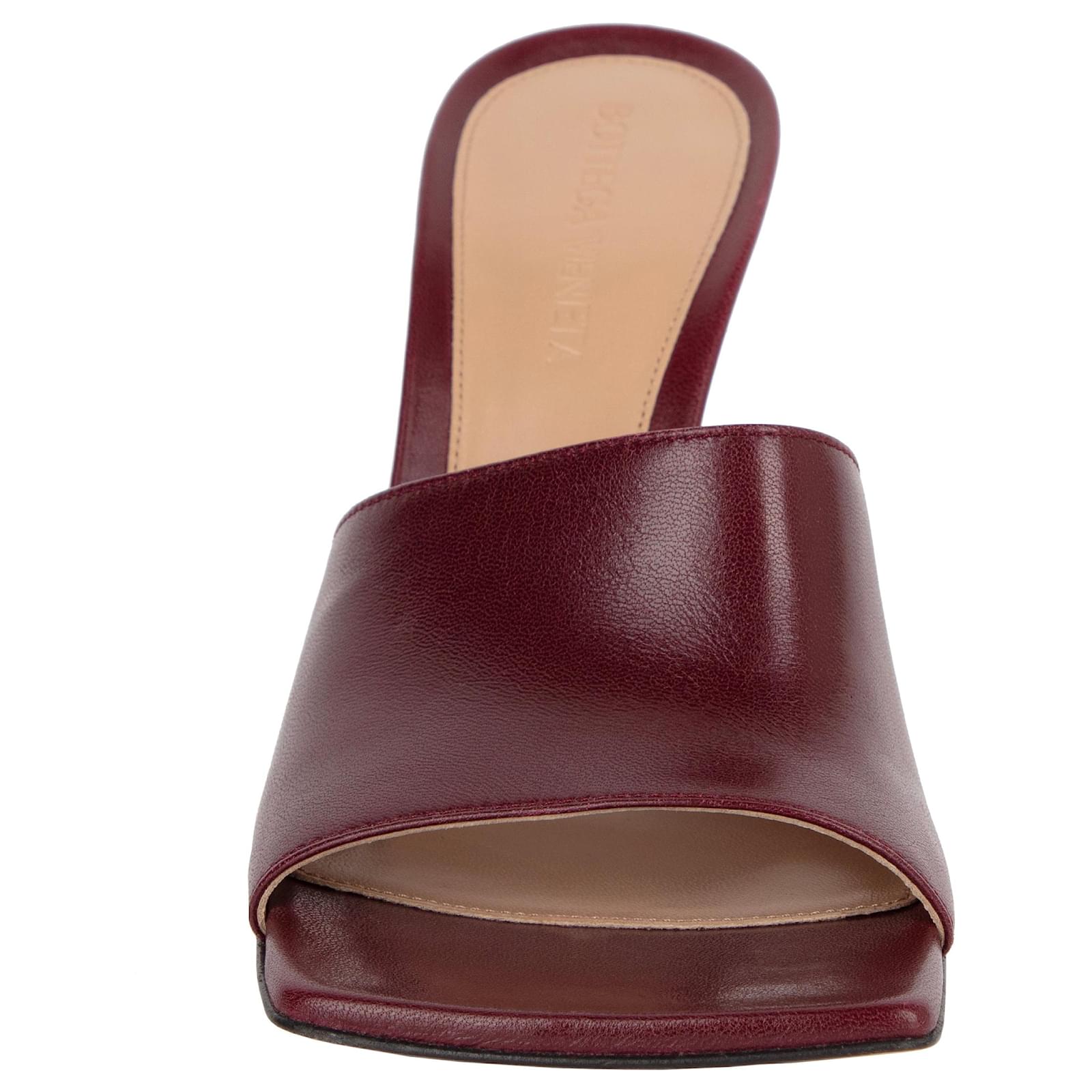 Bottega Veneta Stretch Mule Merlot Black Leather Lambskin