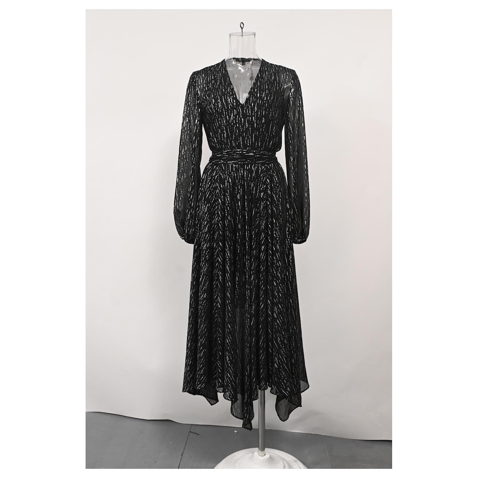 maje long metallic dress Maxi dress