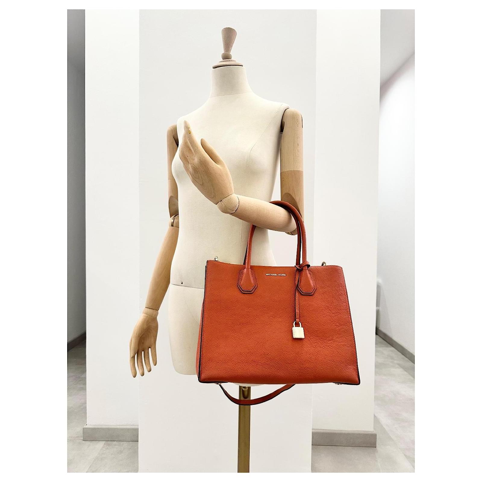 Michael Kors Mercer große Tasche Orange Leder Joli