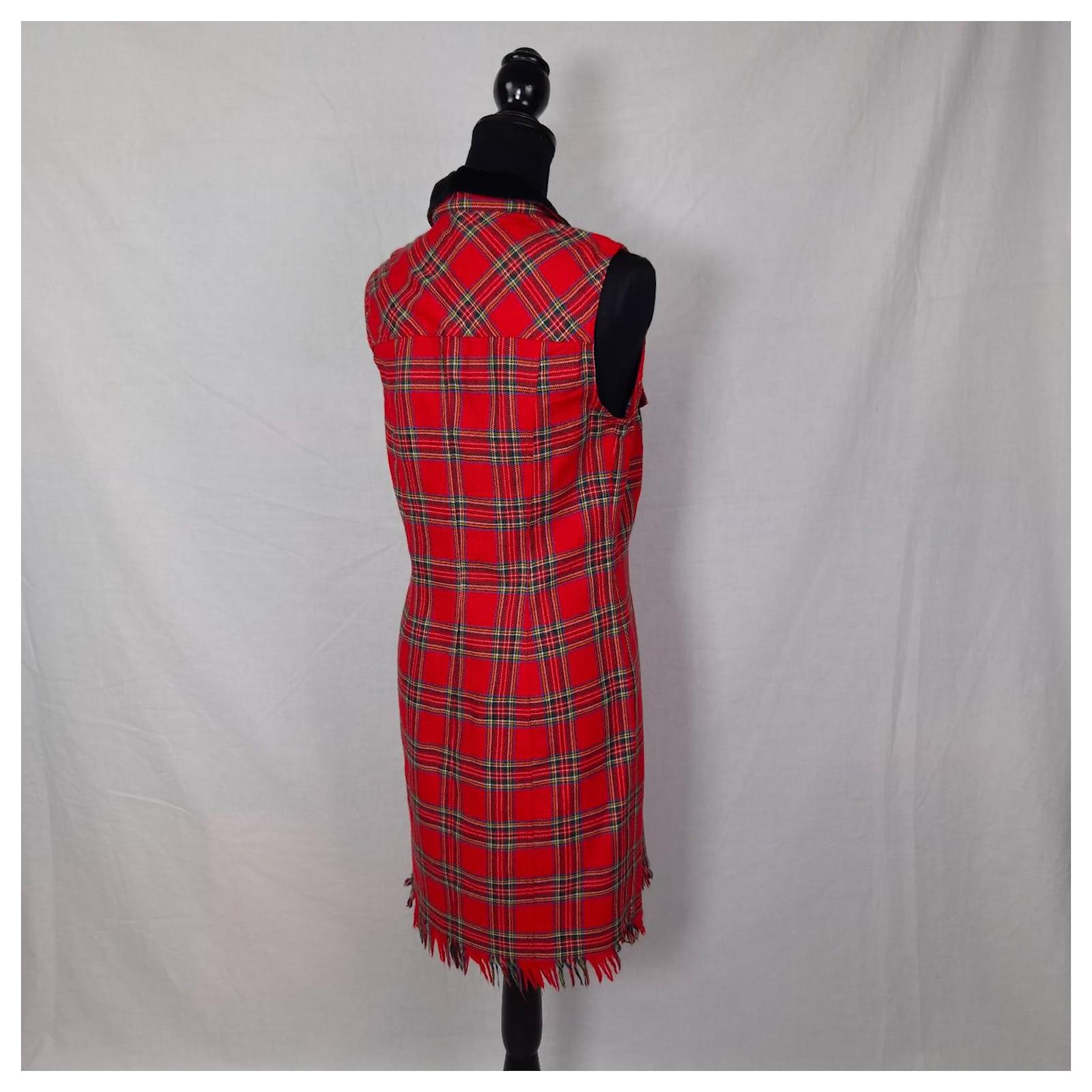 90s tartan dress 90s/Y2K Pink, Blue, and Green Plaid Kaitlyn's Vintage Closet 30 Length Vintage 90s Dark-Blue Plaid Mini