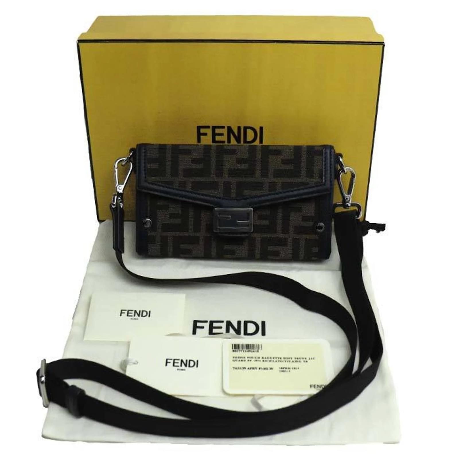 Fendi Baguette Soft Trunk Phone Pouch Shoulder Bag Brown