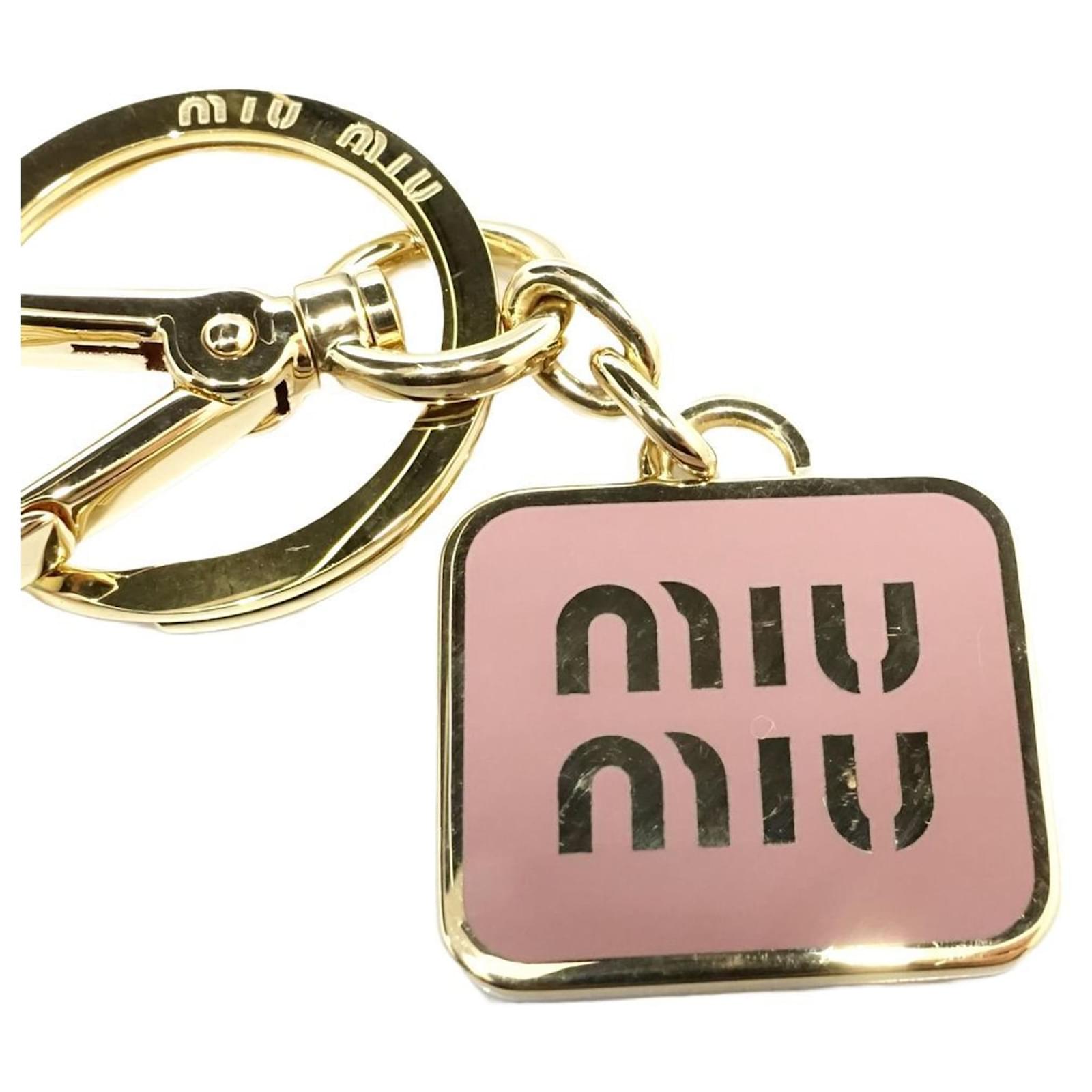 Miu Miu Gold and Pink Keyring Golden Metal ref.1855844 - Joli Closet