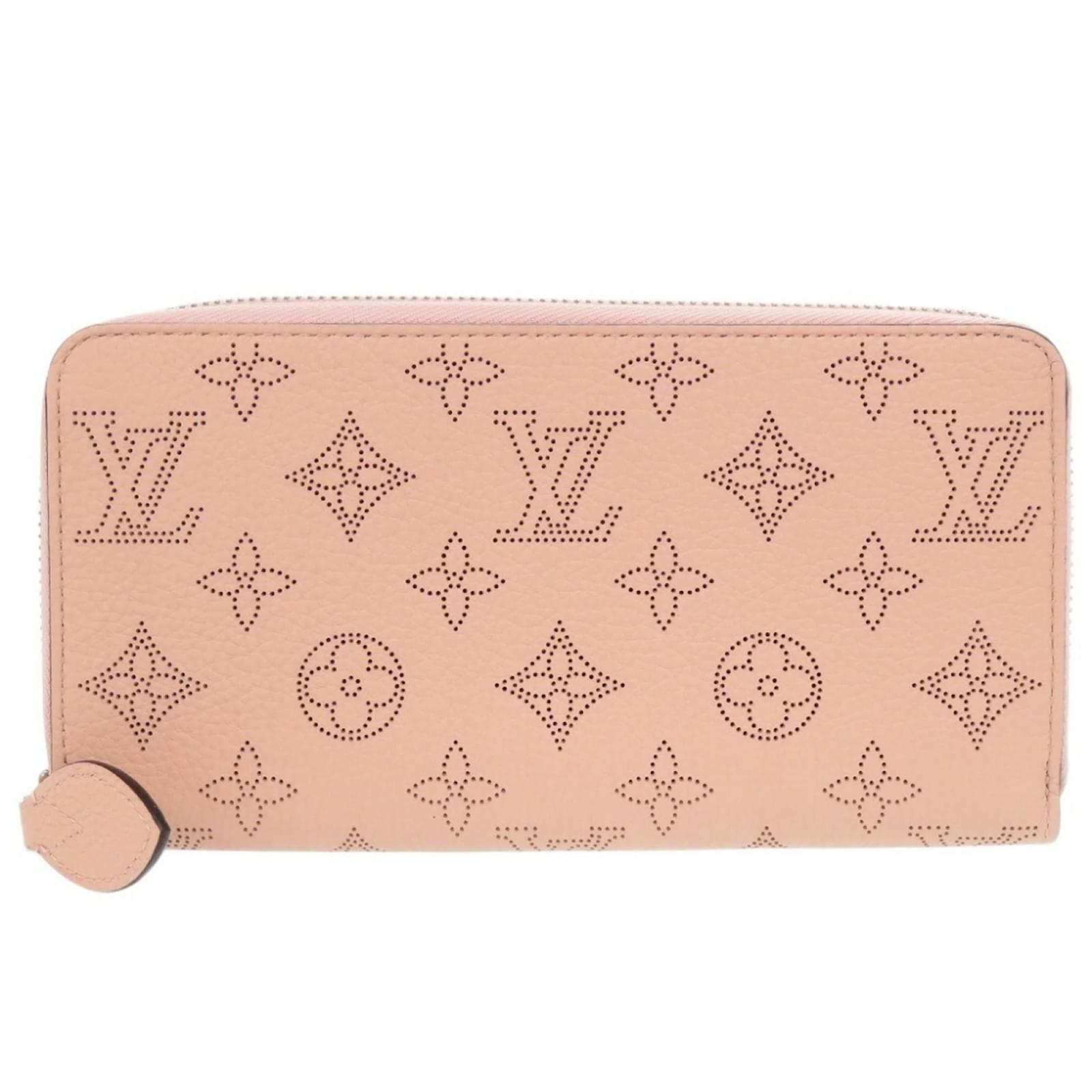 Louis Vuitton Monogram Mahina Zippy Wallet Brown Pink