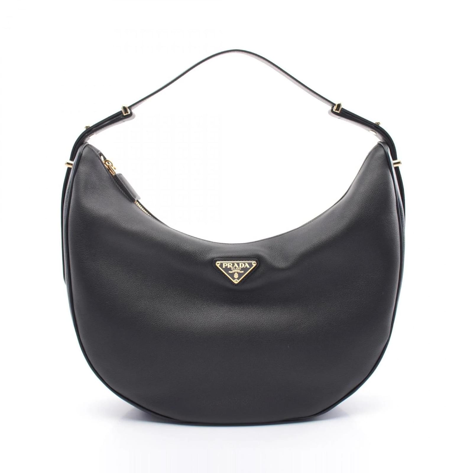 Prada Soft Grain Leather Shoulder Bag Black ref.1858400 - Joli Closet