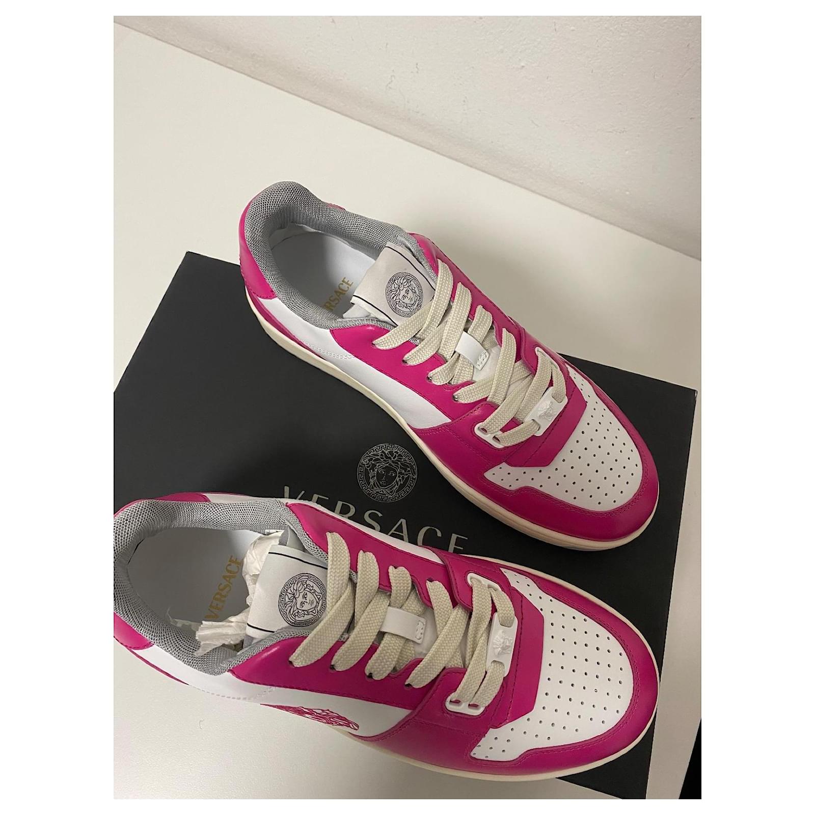 スニーカー VERSACE Sneakers Women Leather White/Fuchsia Versace | Shoes | Versace Women Sneaker Vitello | Poshmark