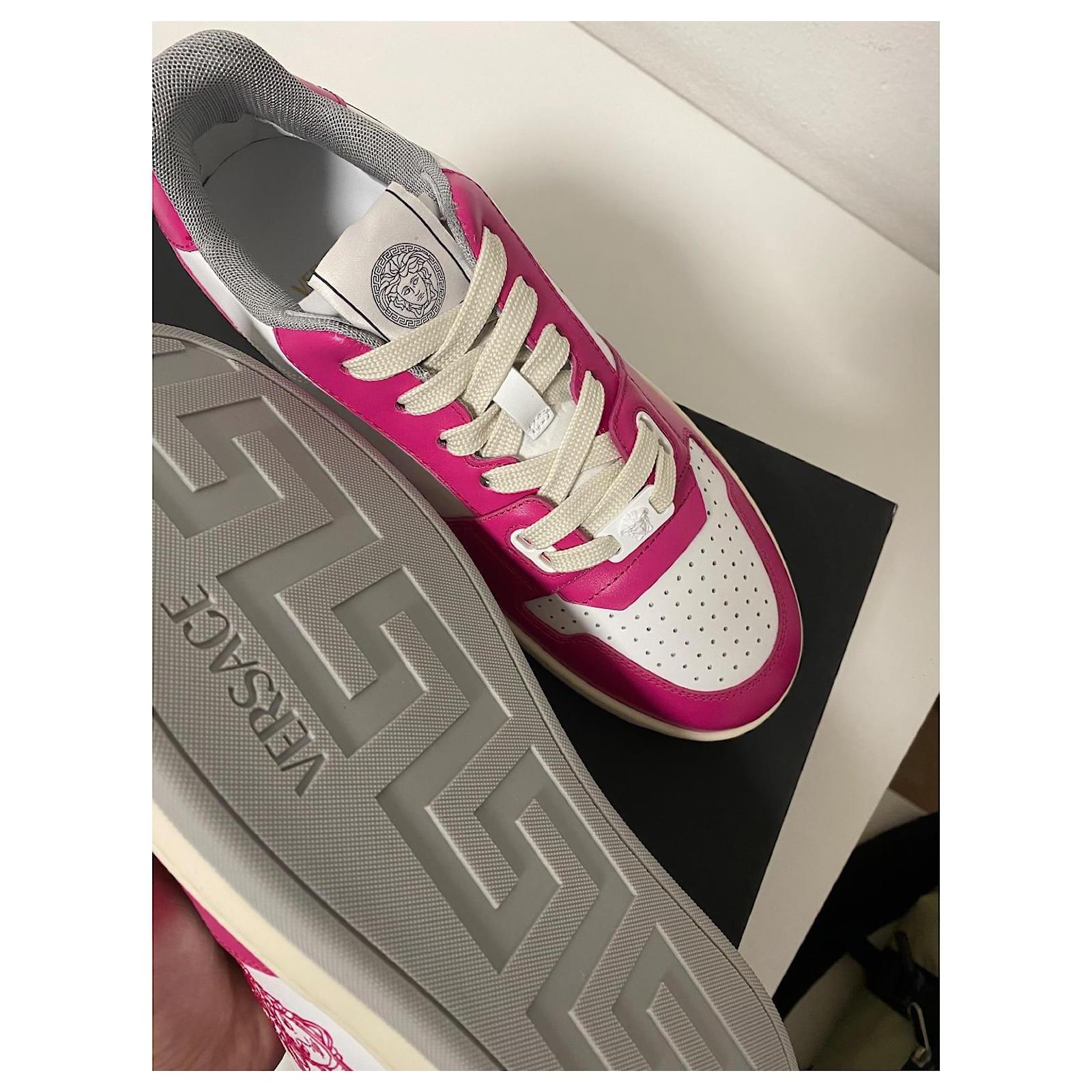 Versace Medusa Sneakers White Fuschia Leather ref.1858723