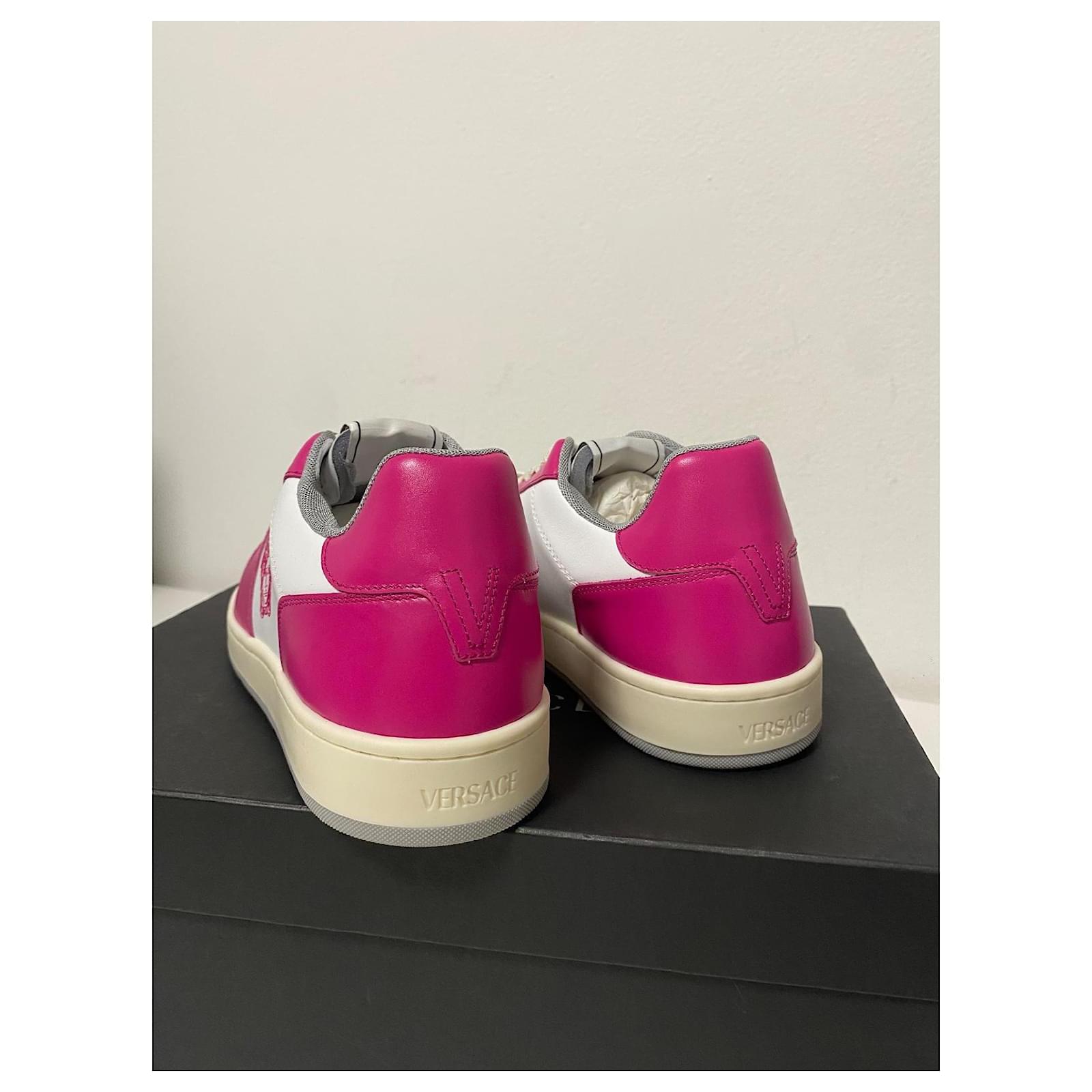 Versace Medusa Sneakers White Fuschia Leather ref.1858723