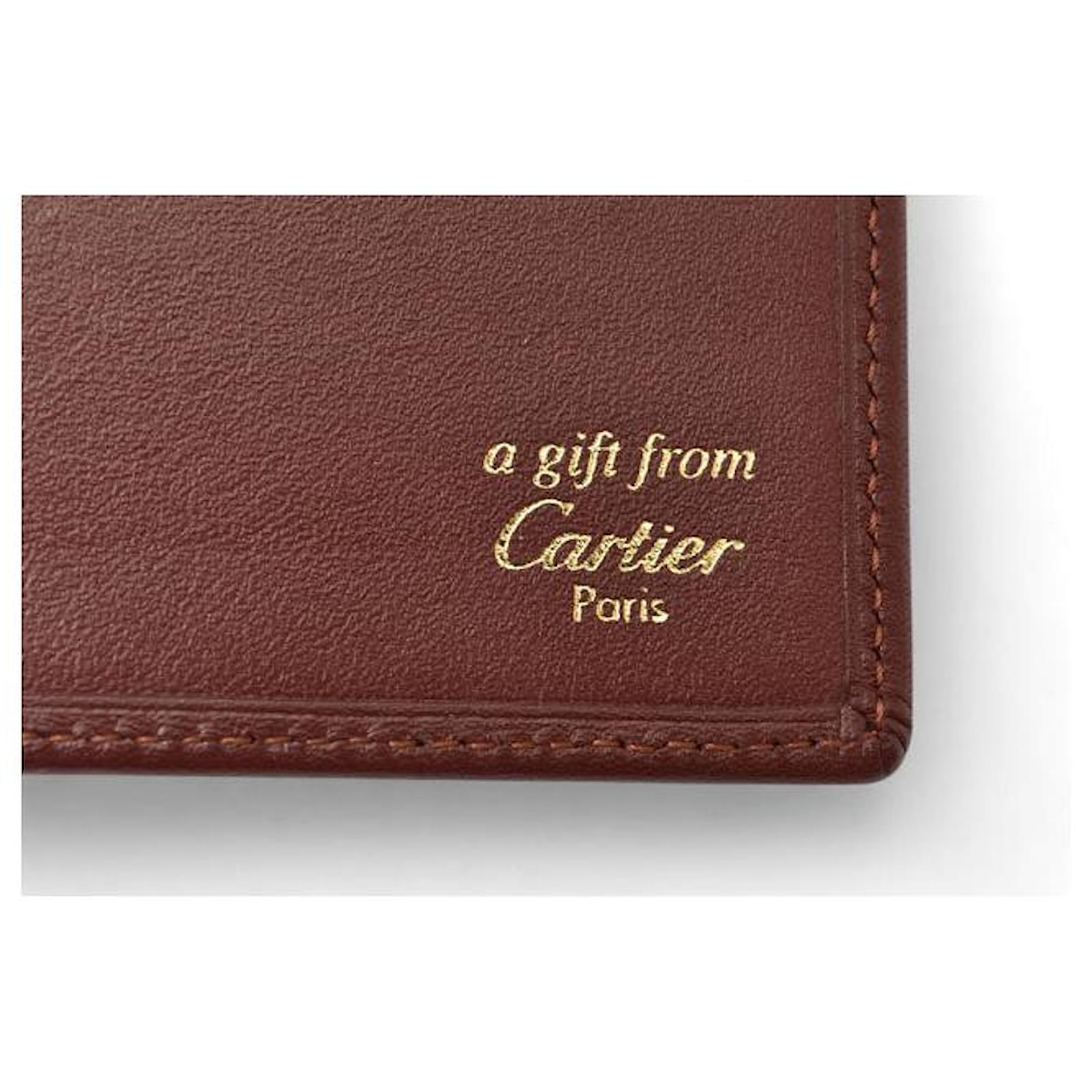 Cartier Leather Card Case/Hand Mirror Brown ref.1860282 - Joli Closet