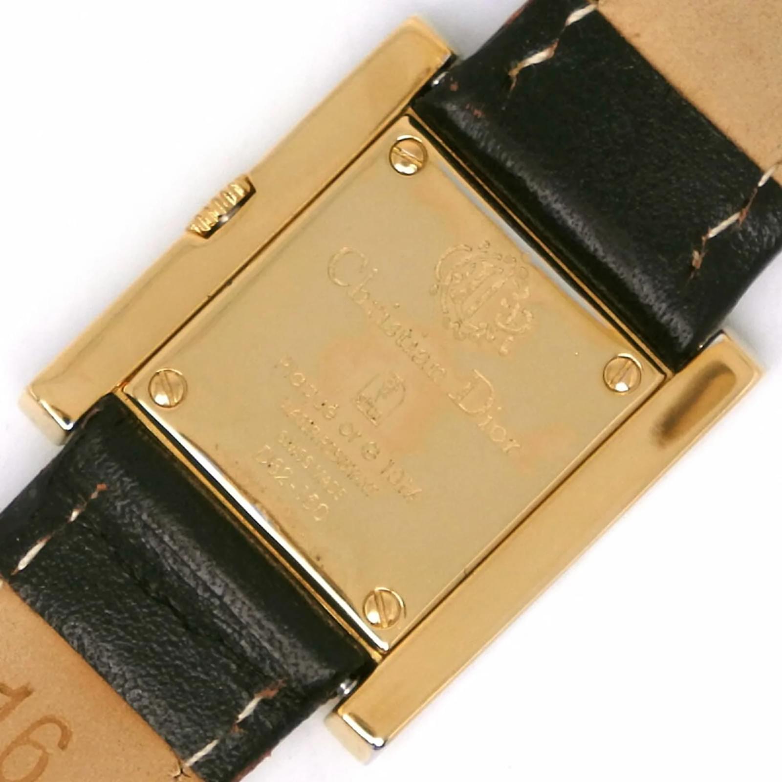 Christian Dior Dior Cannage Square Watch D82-150 Golden ref