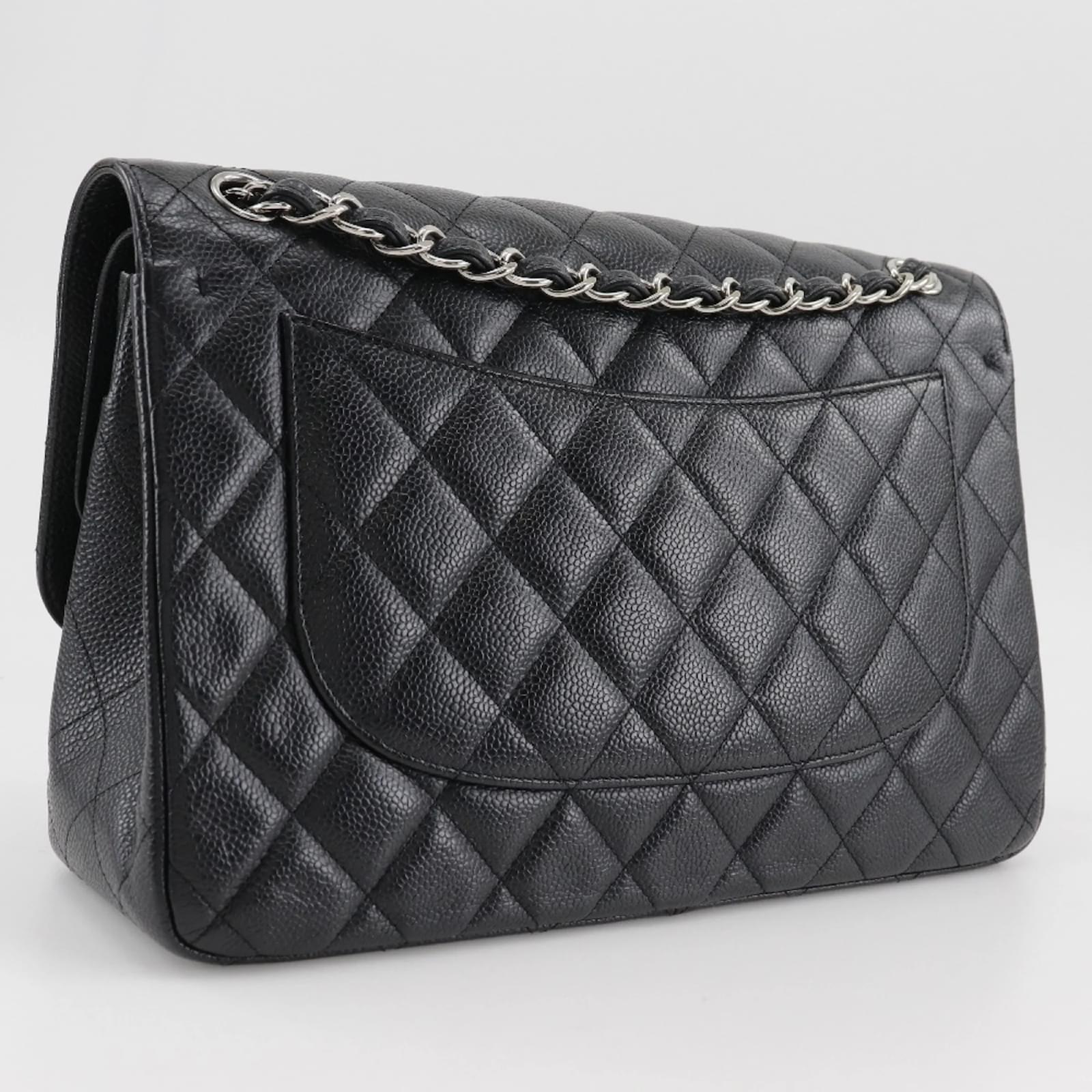 Chanel Deca Matelasse 30 Shoulder Bag Black Leather ref