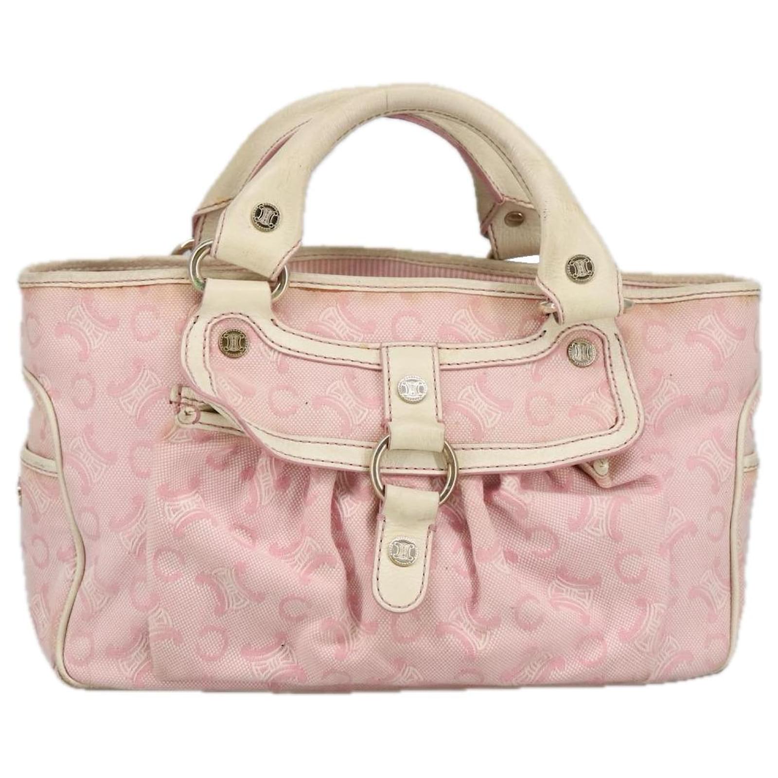 Céline CELINE C Macadam Canvas Hand Bag Pink Auth 102154 ref