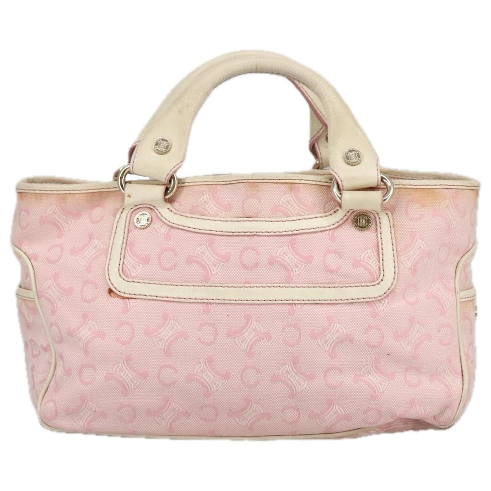 Céline CELINE C Macadam Canvas Hand Bag Pink Auth 102154 ref