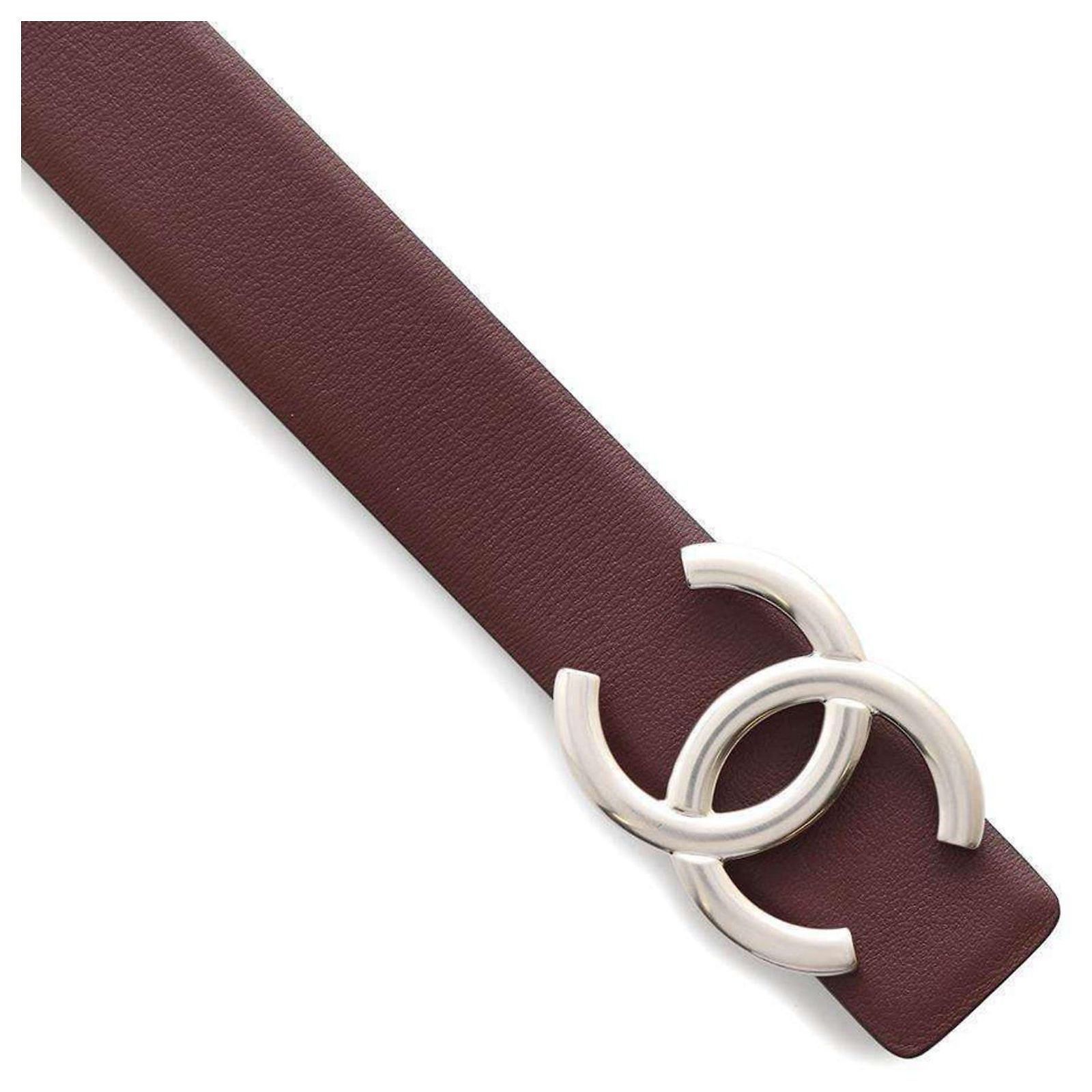 Chanel Reversible Belt 34in | Black Red Leather Chanel Classic CC Buckle Reversible Leather Belt Black ref  main image 2
