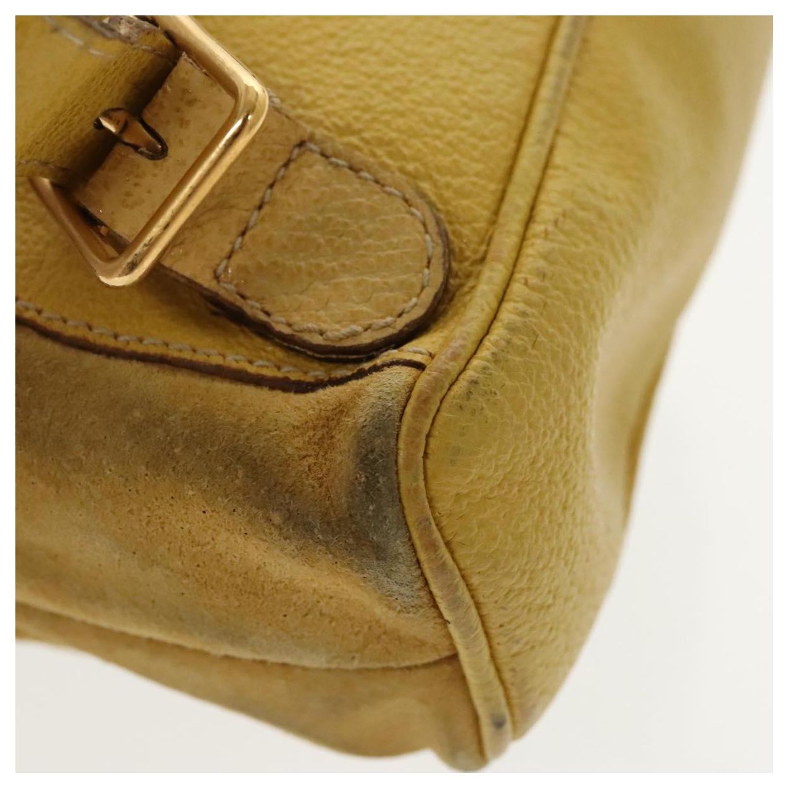 GUCCI Bamboo Backpack Suede Leather Yellow Gold 003 2058  display picture 2
