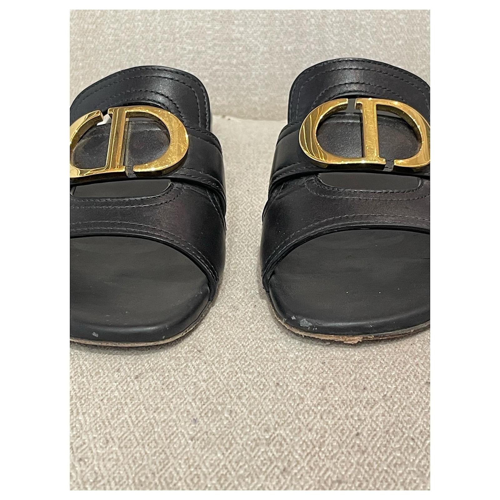 DIOR Sandals T.EU 35.5 Leather Black ref.1865839 - Joli Closet